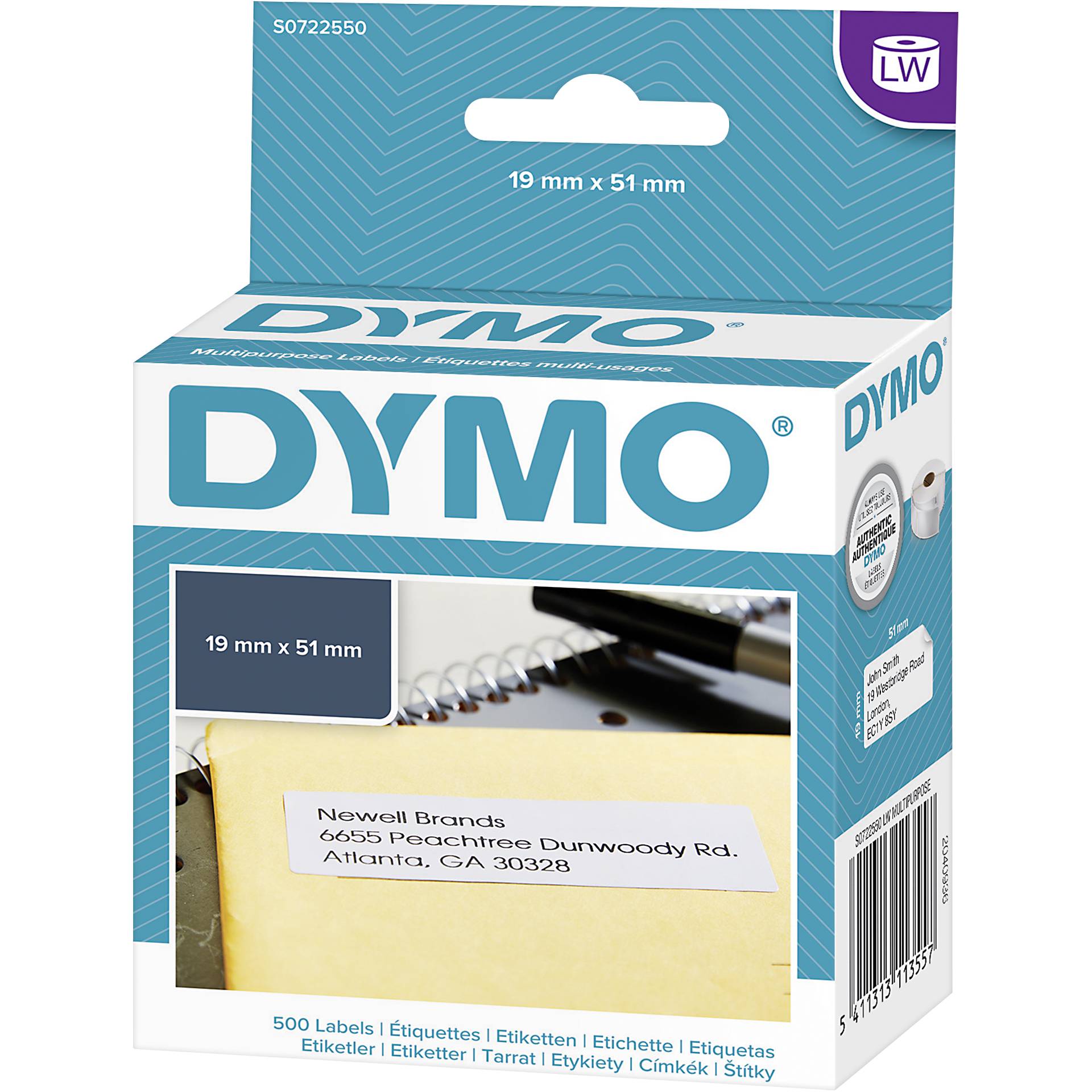 Dymo etichette multiuso 19 x 51 mm bianco 500 pz. 11355
