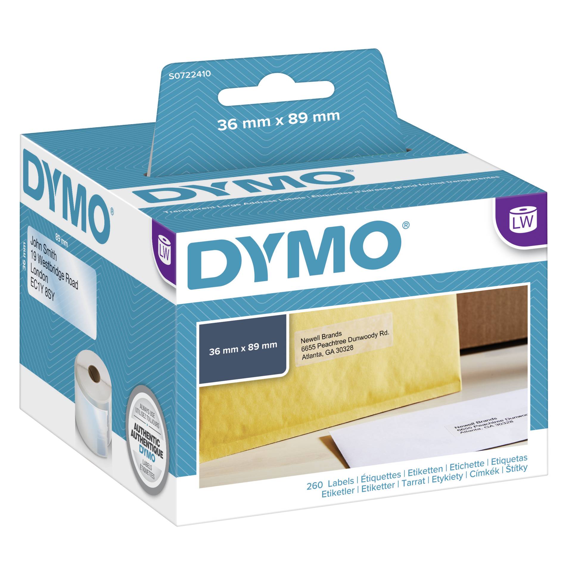 Dymo etichette indirizzo grande 36 x 89 mm trasp. 260 pz. 99