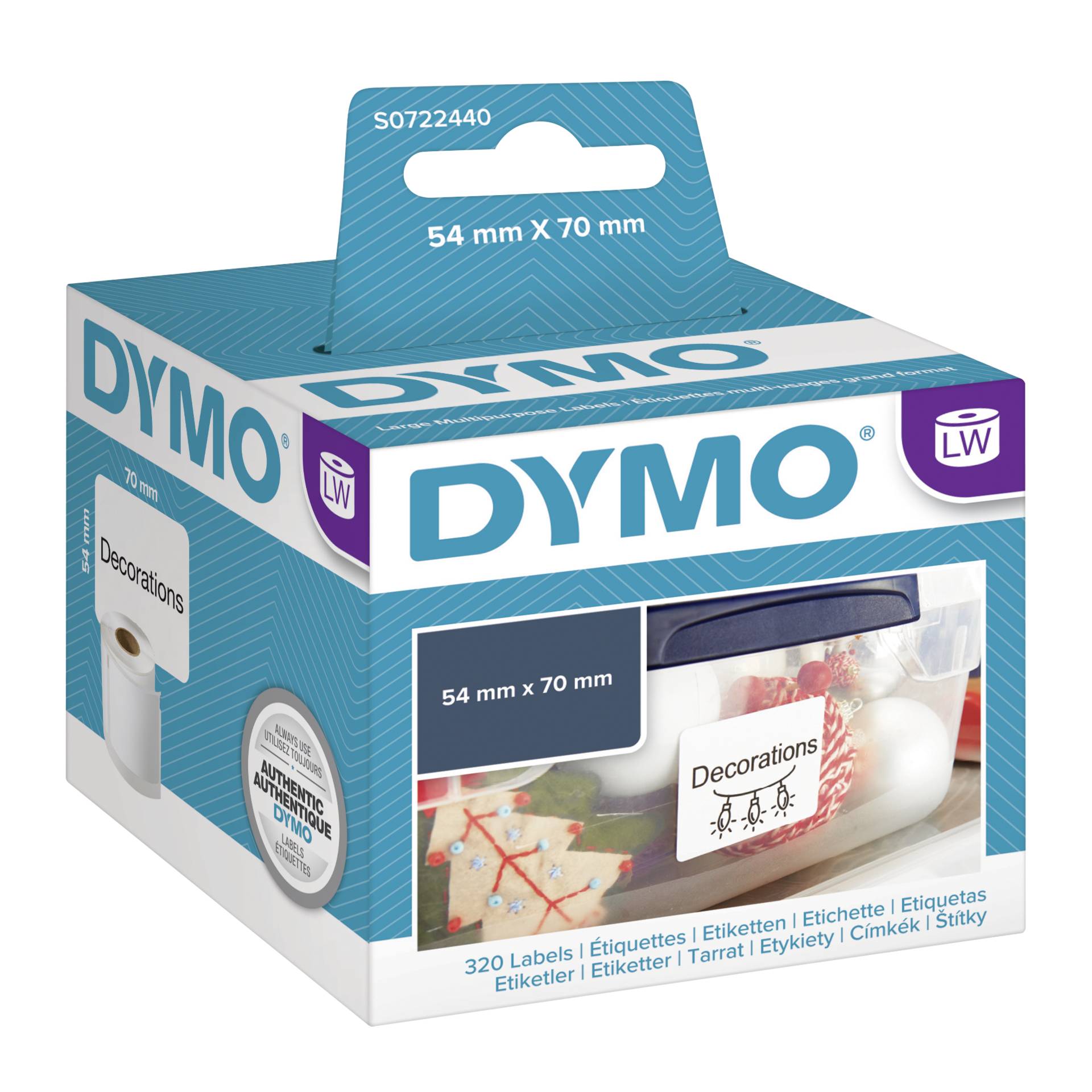 Dymo Etichette per dischetti 54 x 70 mm bianco 320 pz.  9901