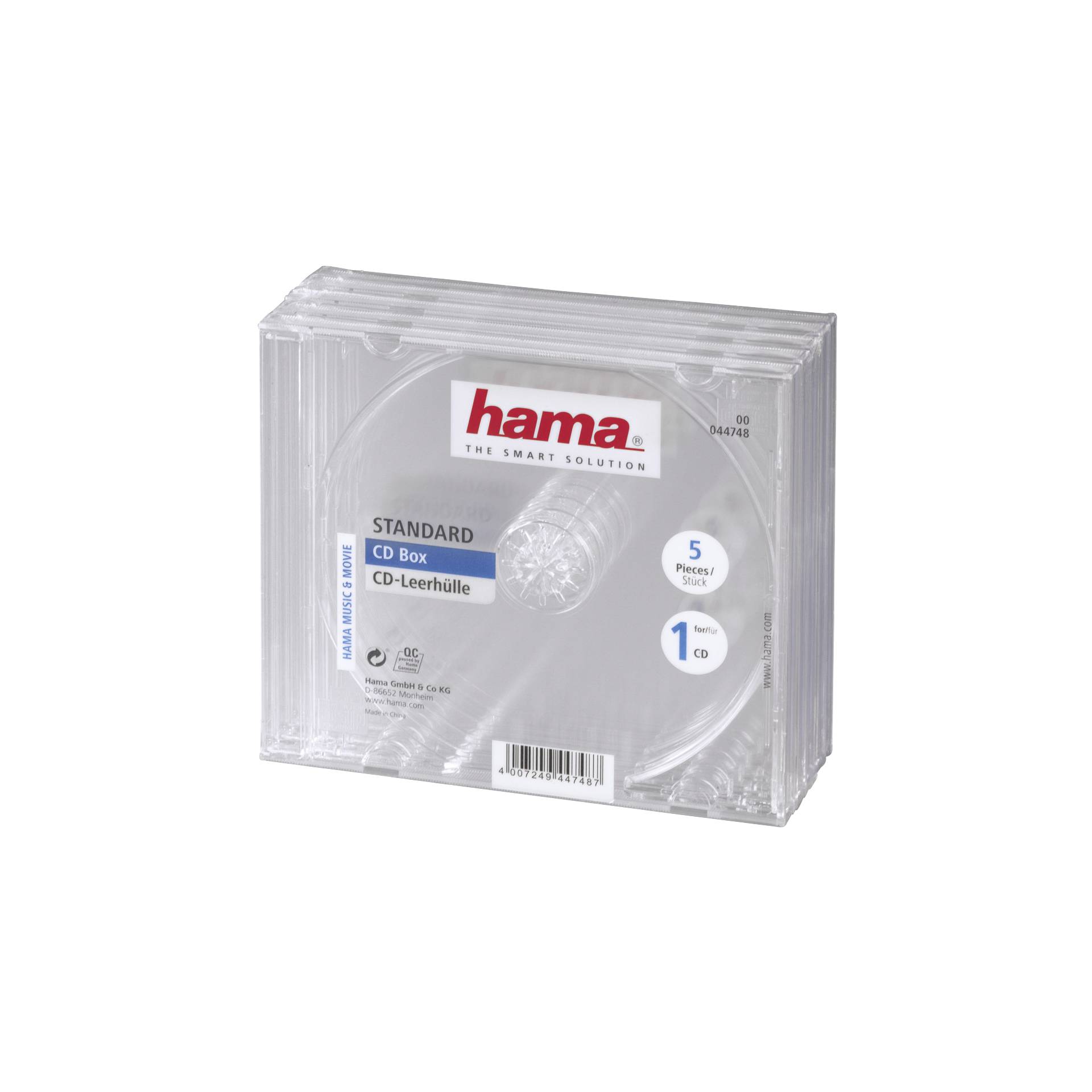 1x5 Hama CD-Box trasparente Jewel-Case                 44748