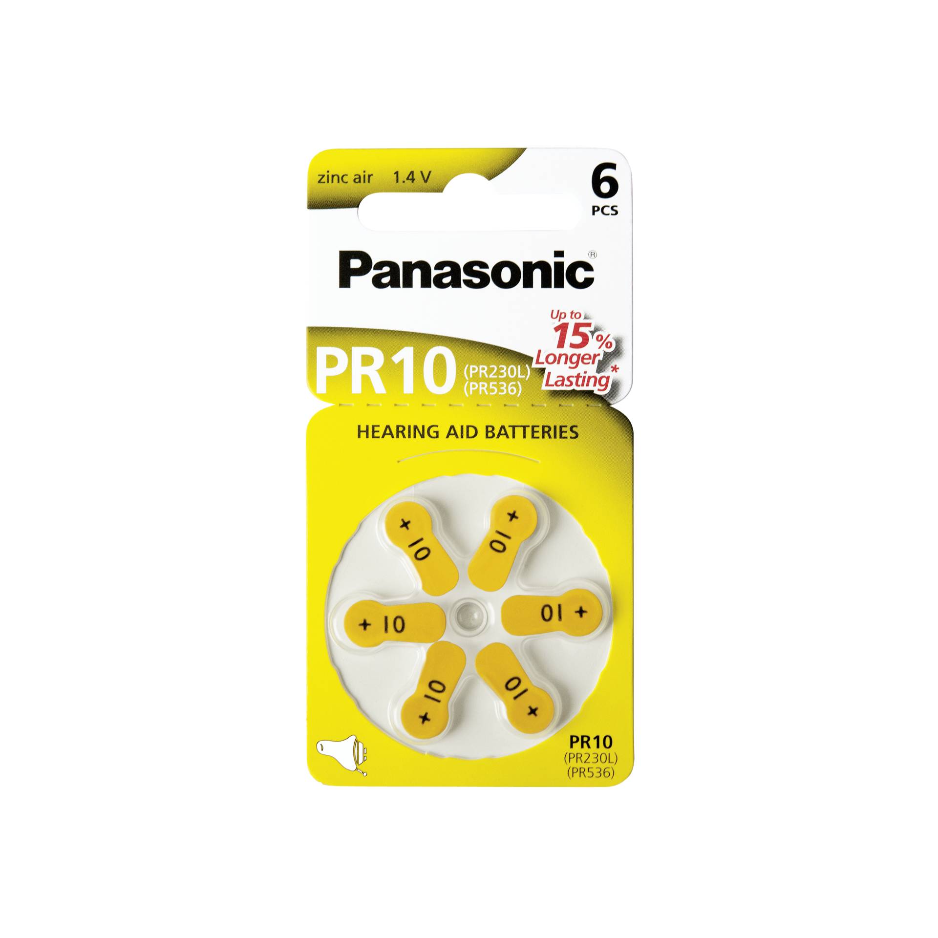Panasonic PR 10 Pile per app, acustici Zinc Air 6pz Rad