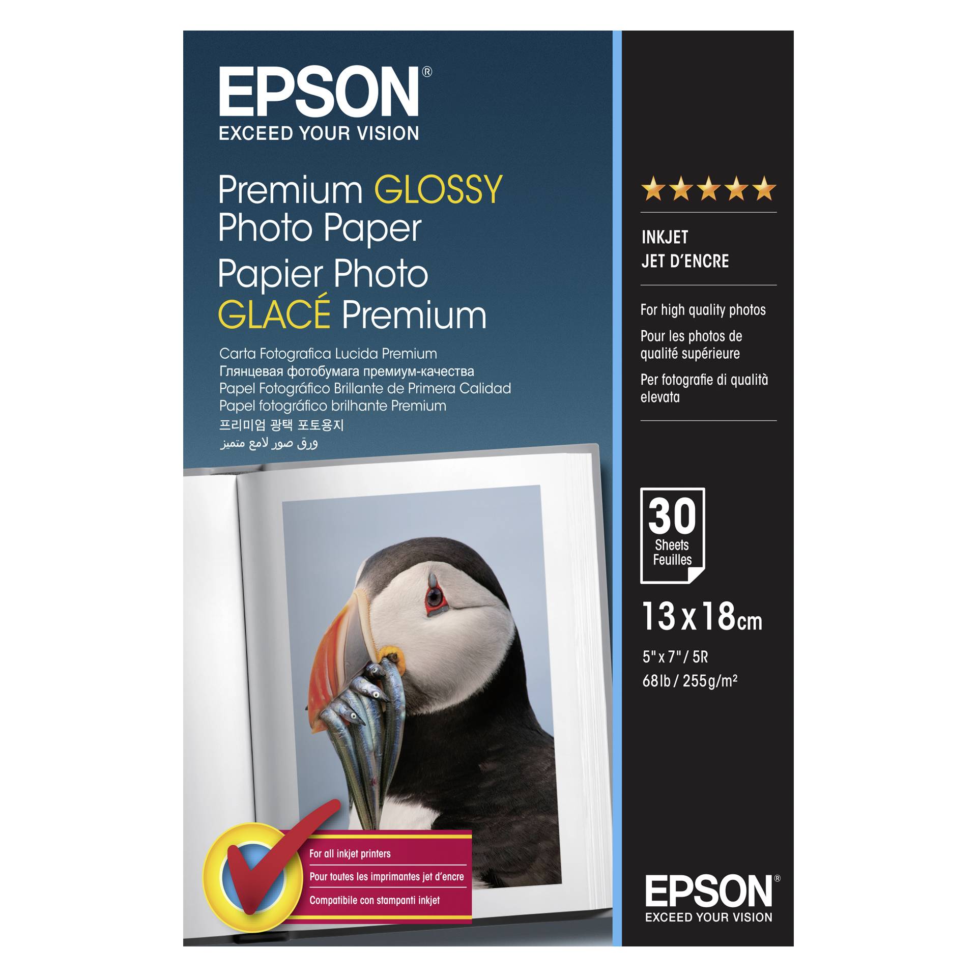 Epson Premium carta foto lucida 13x18 cm, 30 foglie, 255 g