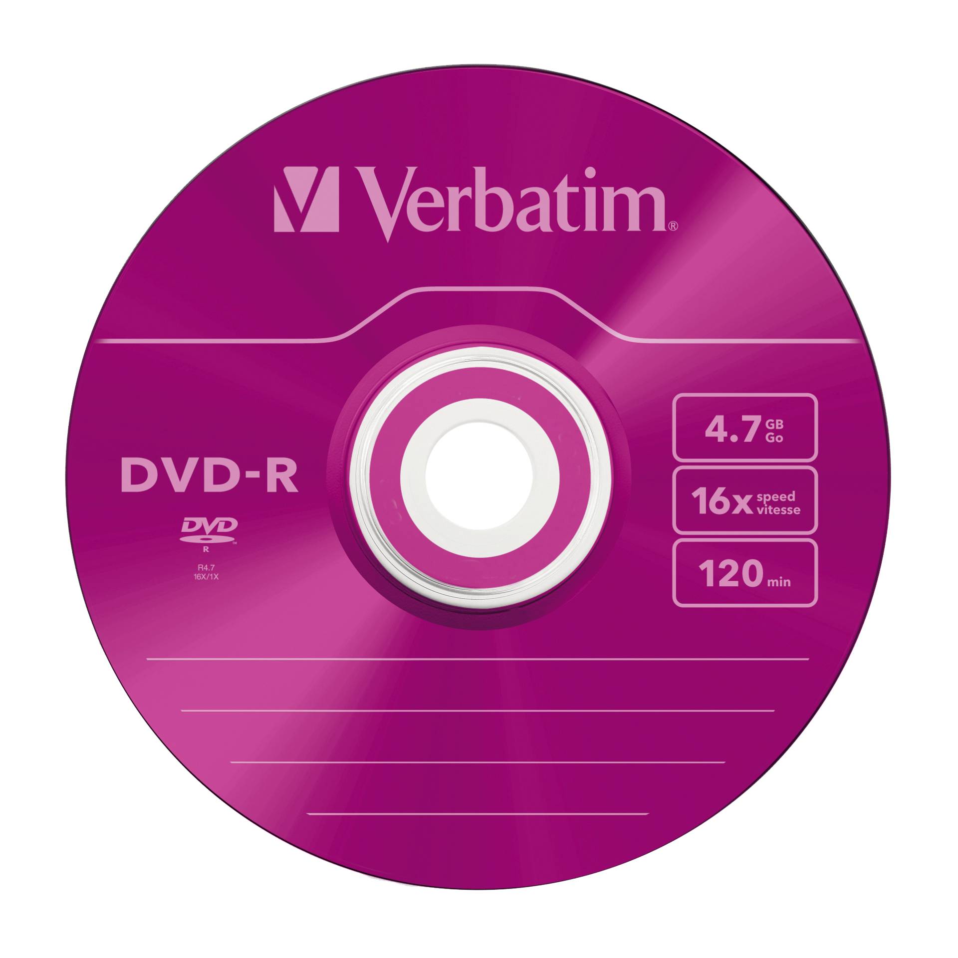 1x5 Verbatim DVD-R 4,7GB Colour 16x Speed, Slim custodia