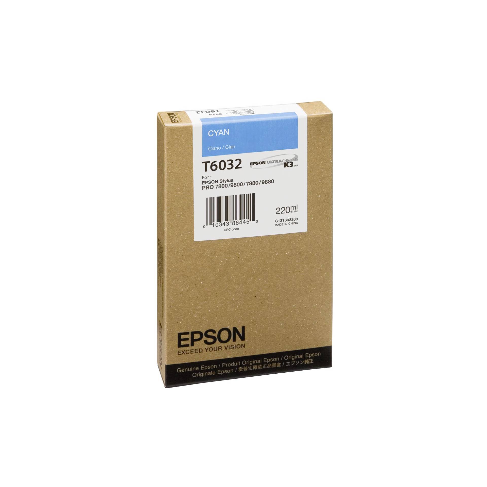 Epson cartuccia     ciano T 603  220 ml             T 6032