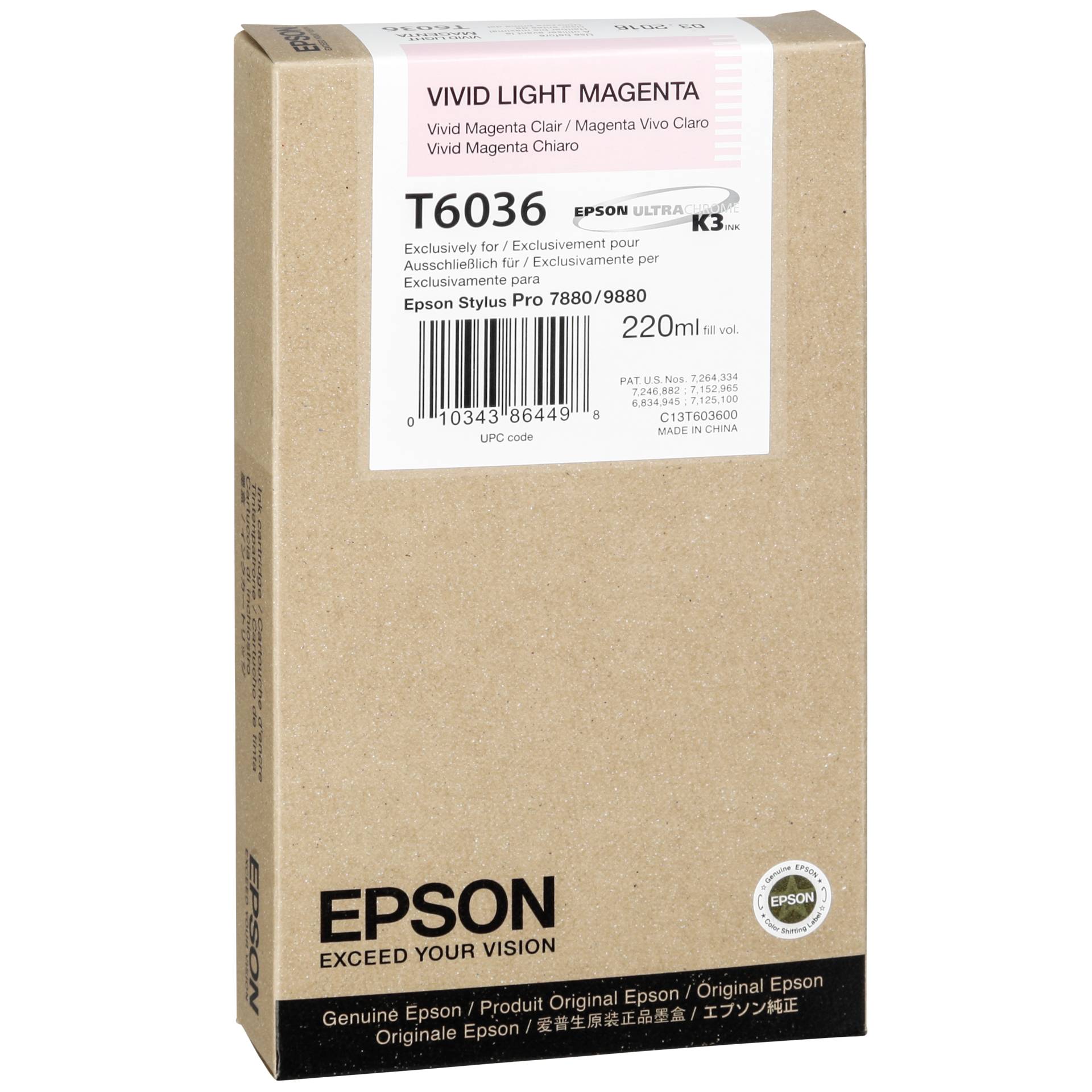 Epson cartuccia     vivid light magenta T 603  220 ml     T
