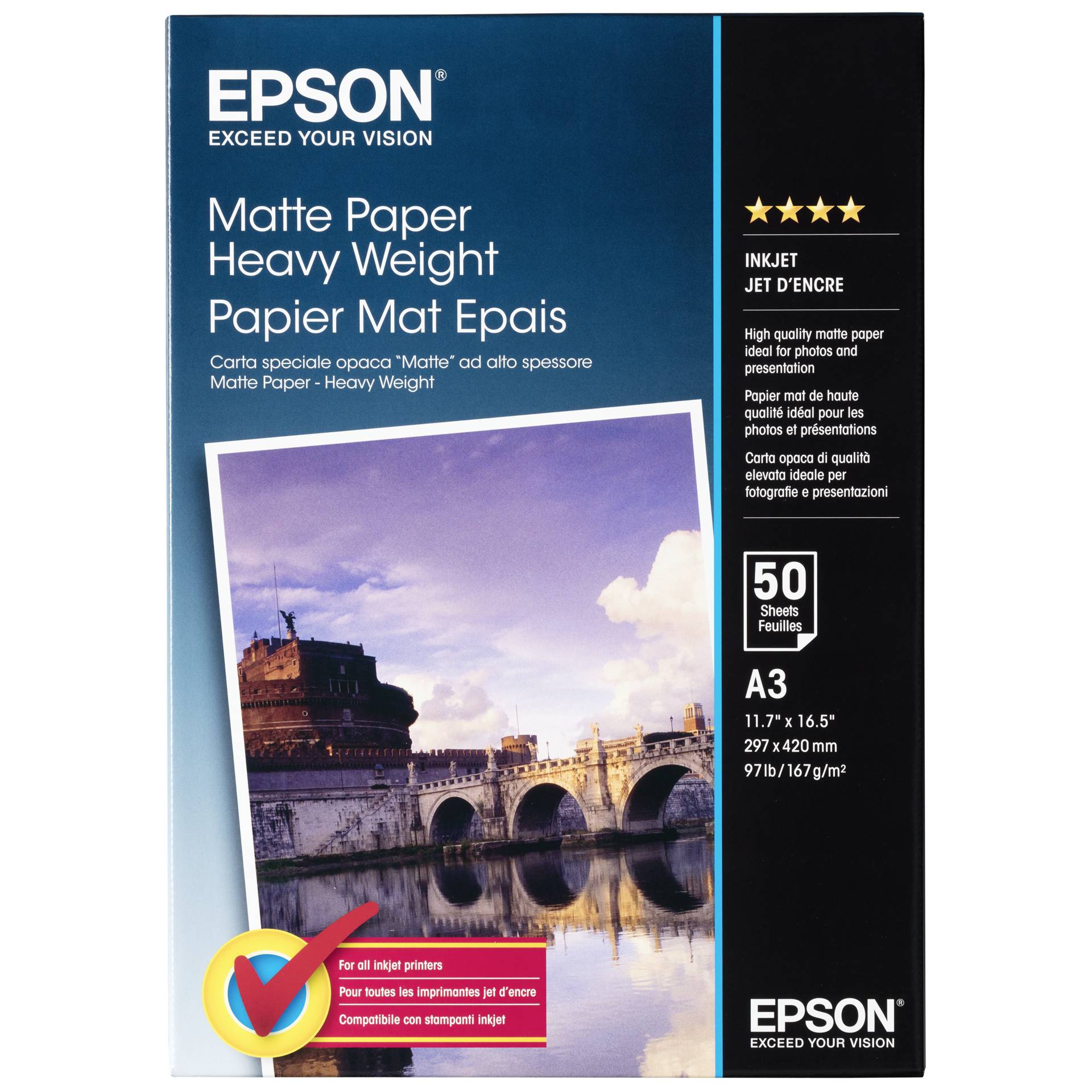Epson Matte carta - Heavy Weight A 3, 50 foglie, 167 g   S 0