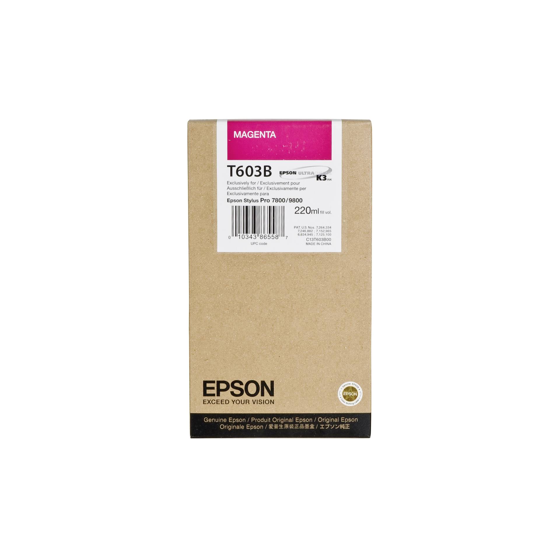 Epson cartuccia     magenta T 603  220 ml             T 603B