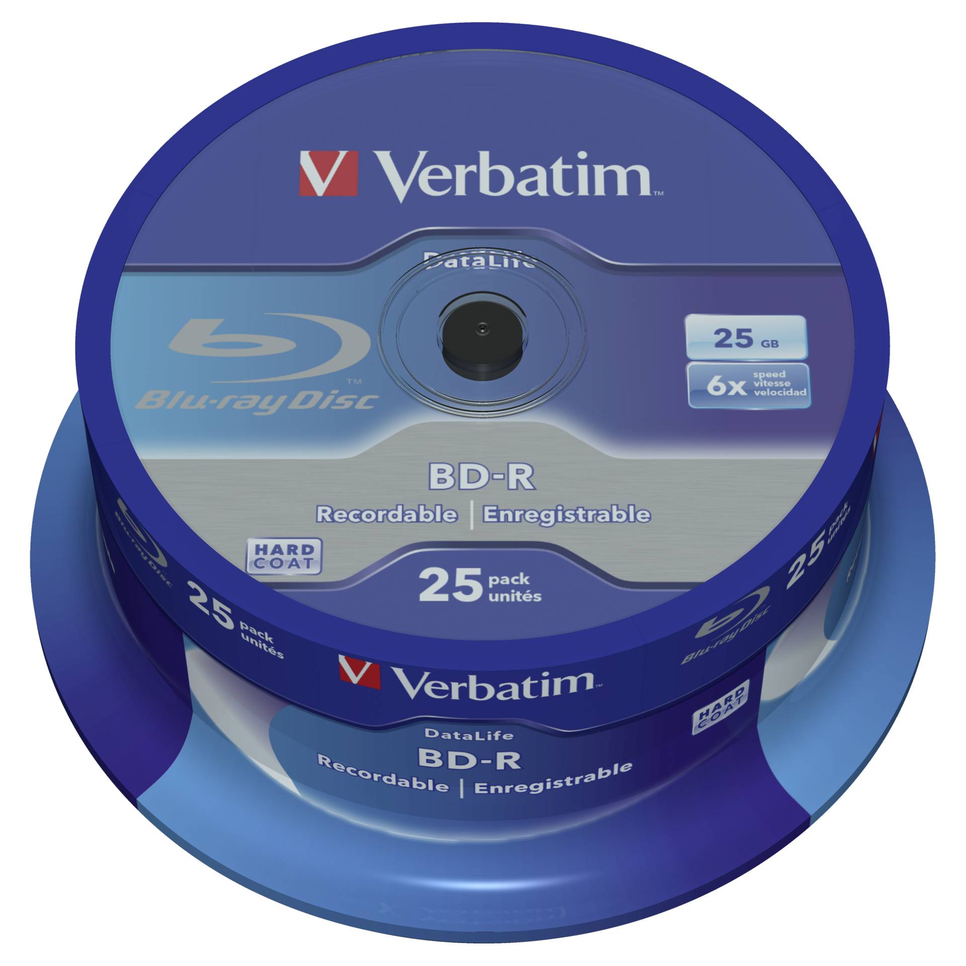 1x25 Verbatim BD-R Blu-Ray 25GB 6x Speed Datalife No-ID Cake