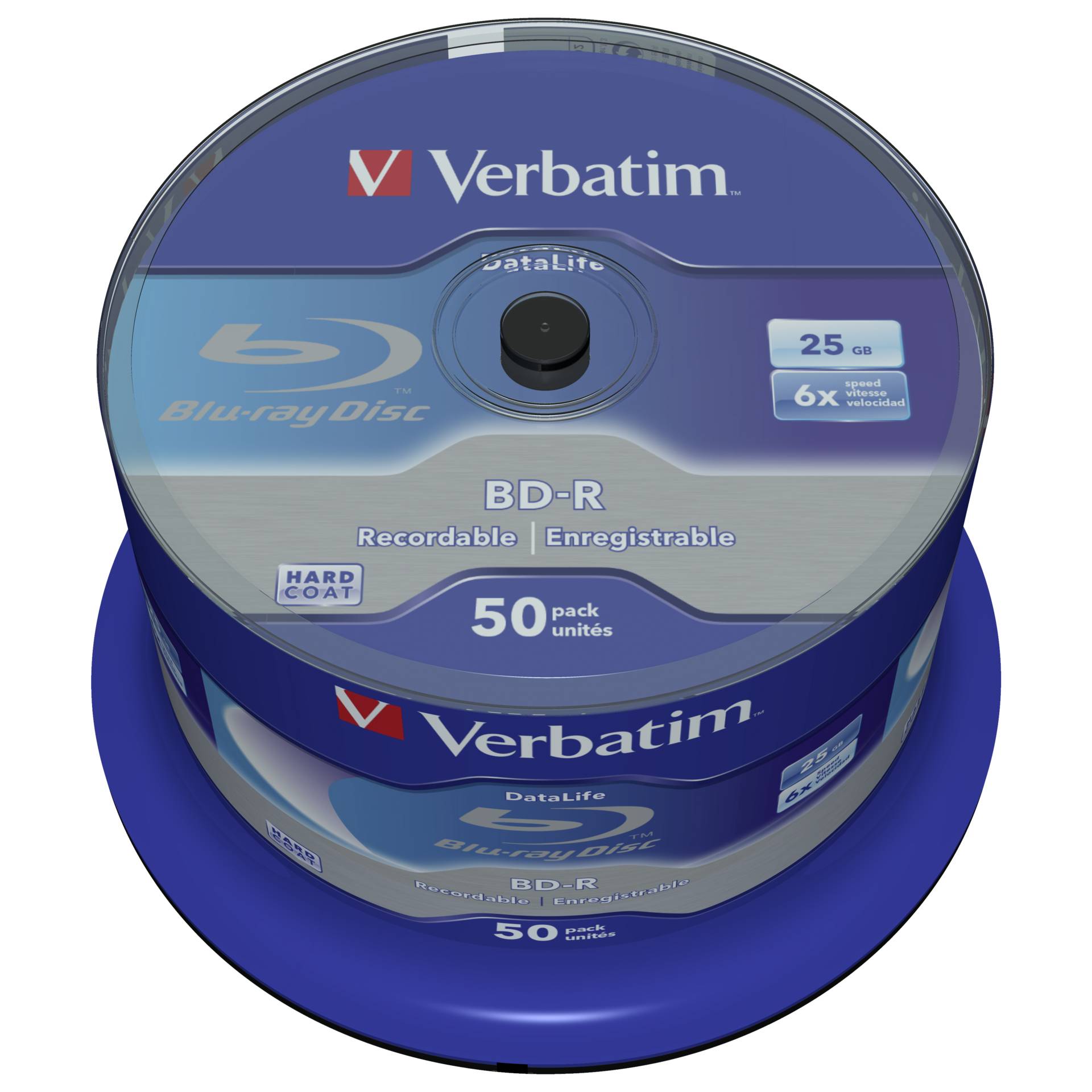 1x50 Verbatim BD-R Blu-Ray 25GB 6x Speed Datalife No-ID Cake