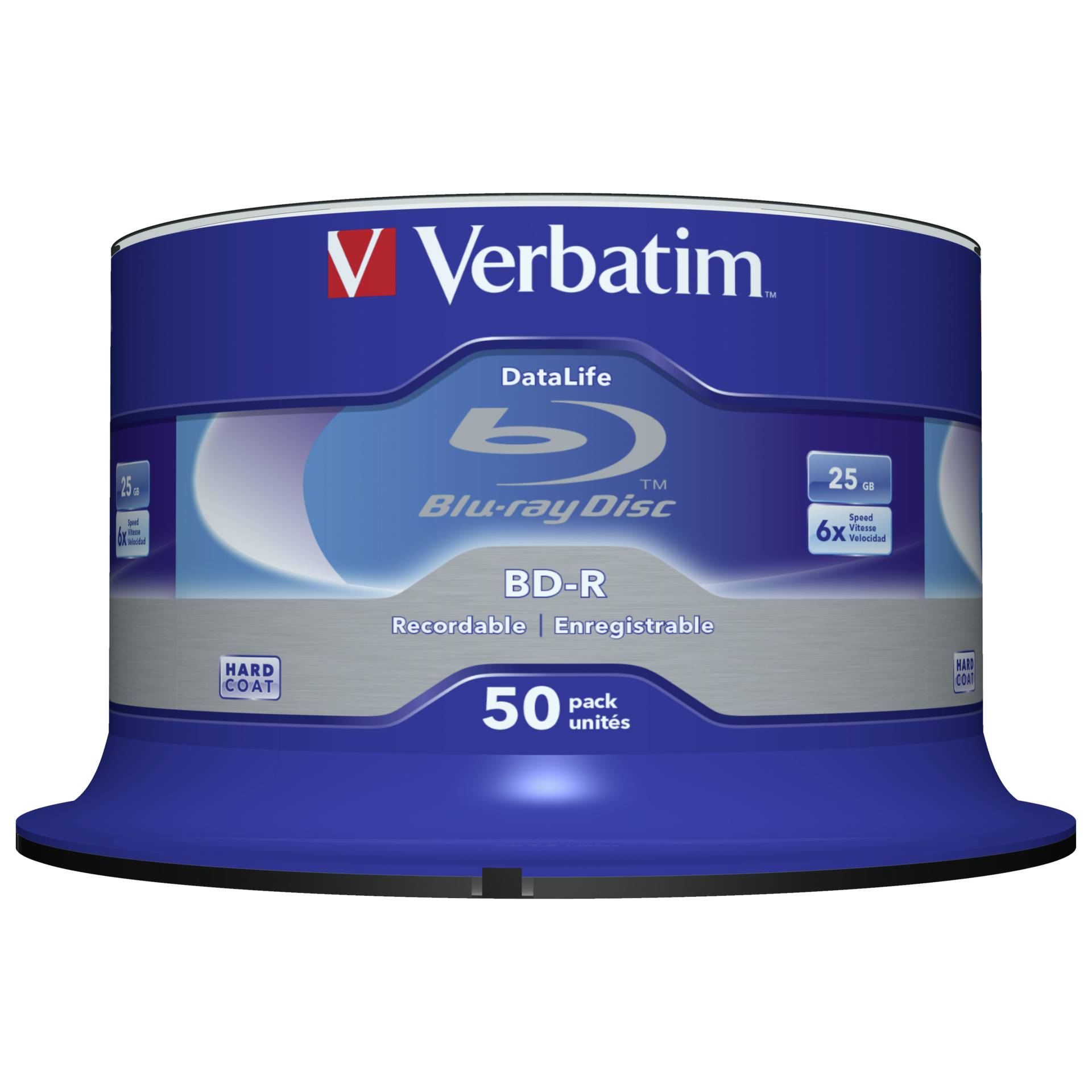 1x50 Verbatim BD-R Blu-Ray 25GB 6x Speed Datalife No-ID Cake