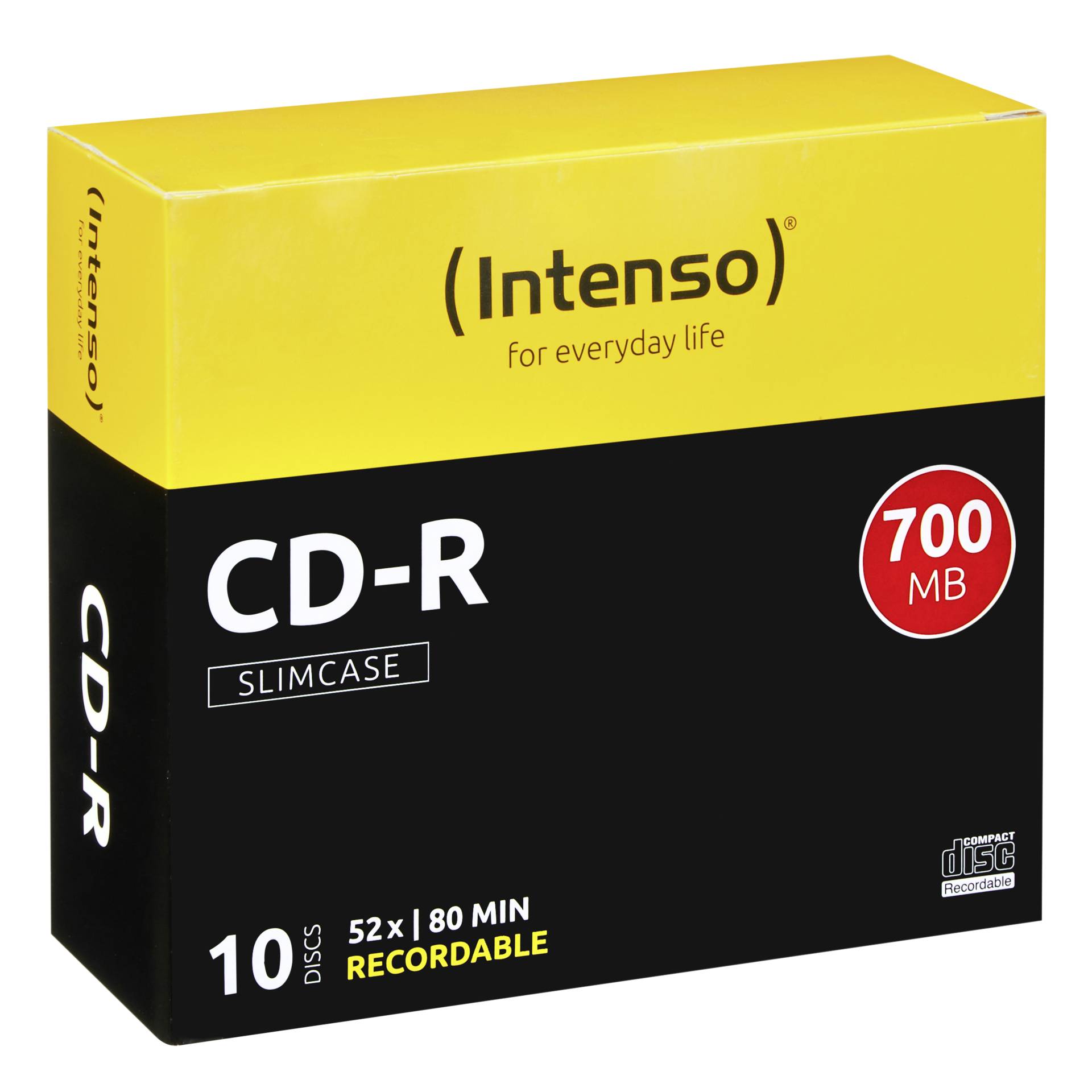1x10 Intenso CD-R 80 / 700MB 52x Speed, Slimcase