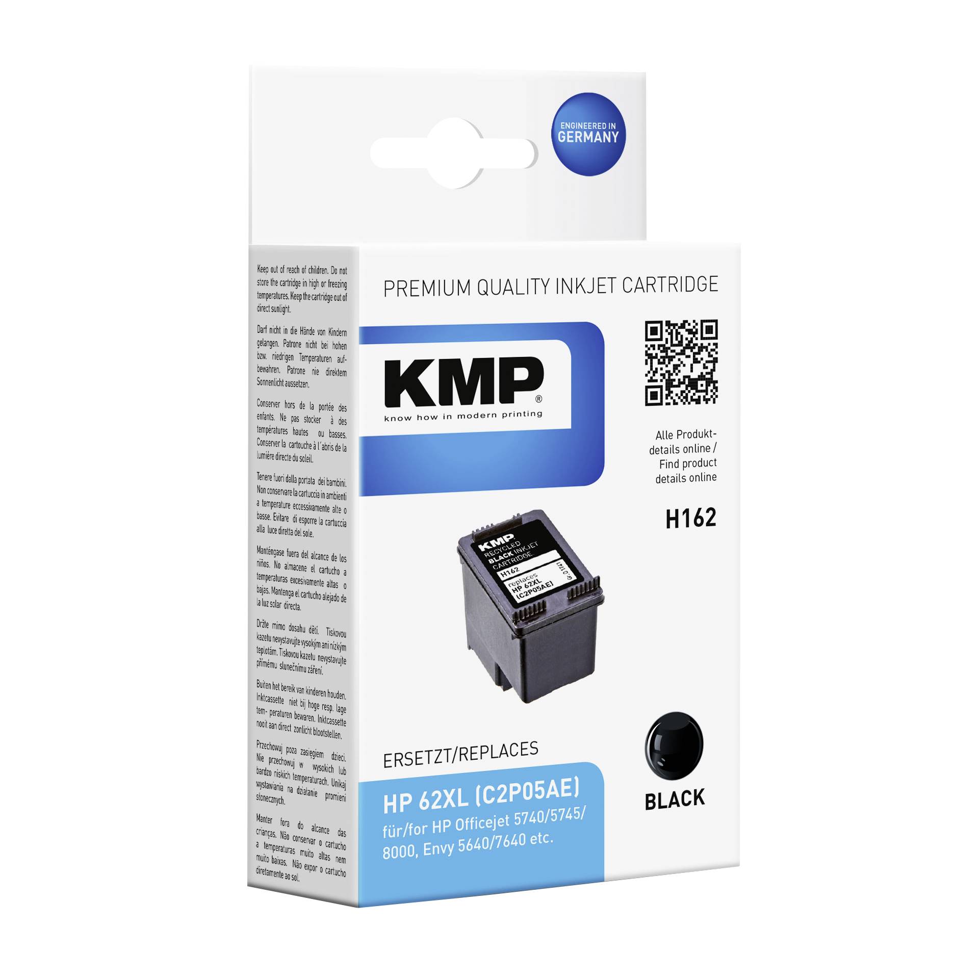 KMP H162 cartuccia nero compatibile con HP C2P05AE 62 XL