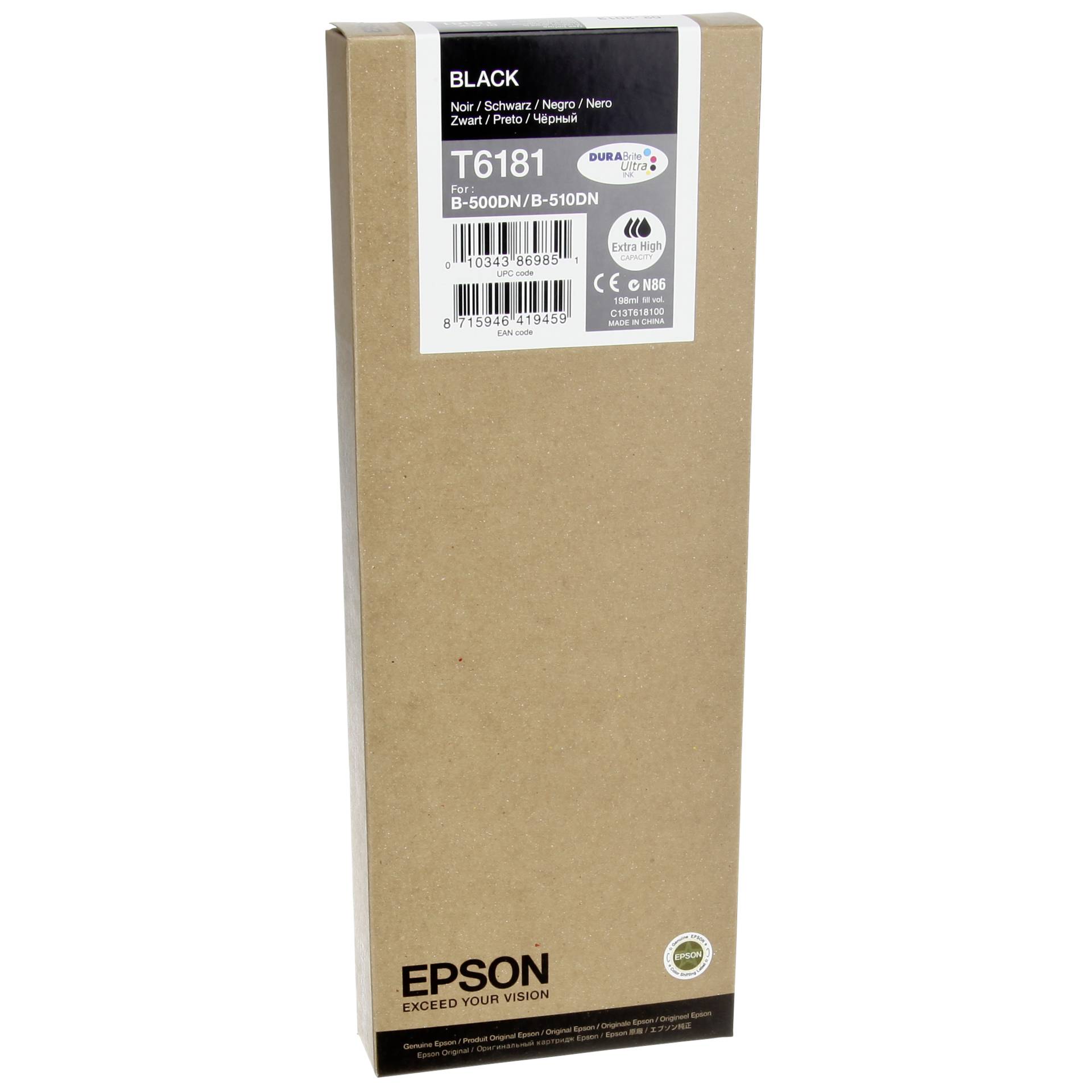 Epson cartuccia     nero extra high capacity 198 ml T 618
