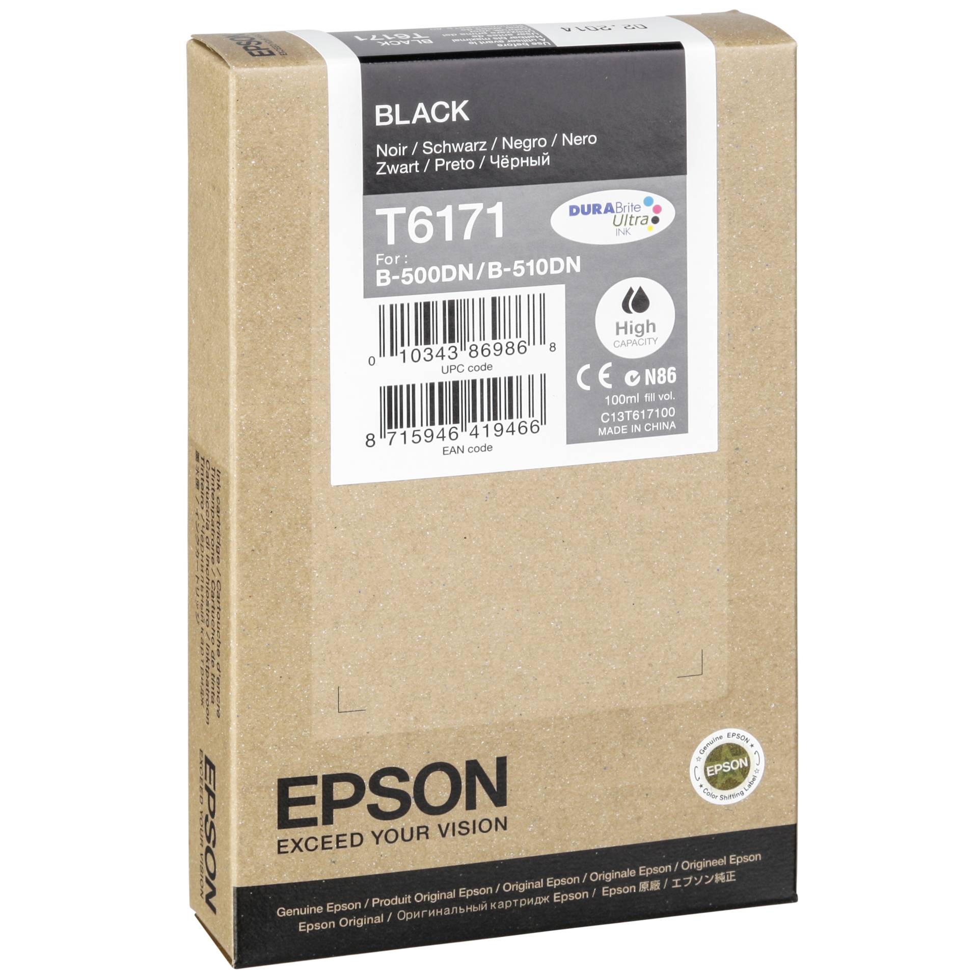 Epson cartuccia     nero T 617 High Cap.  100 ml   T 6171