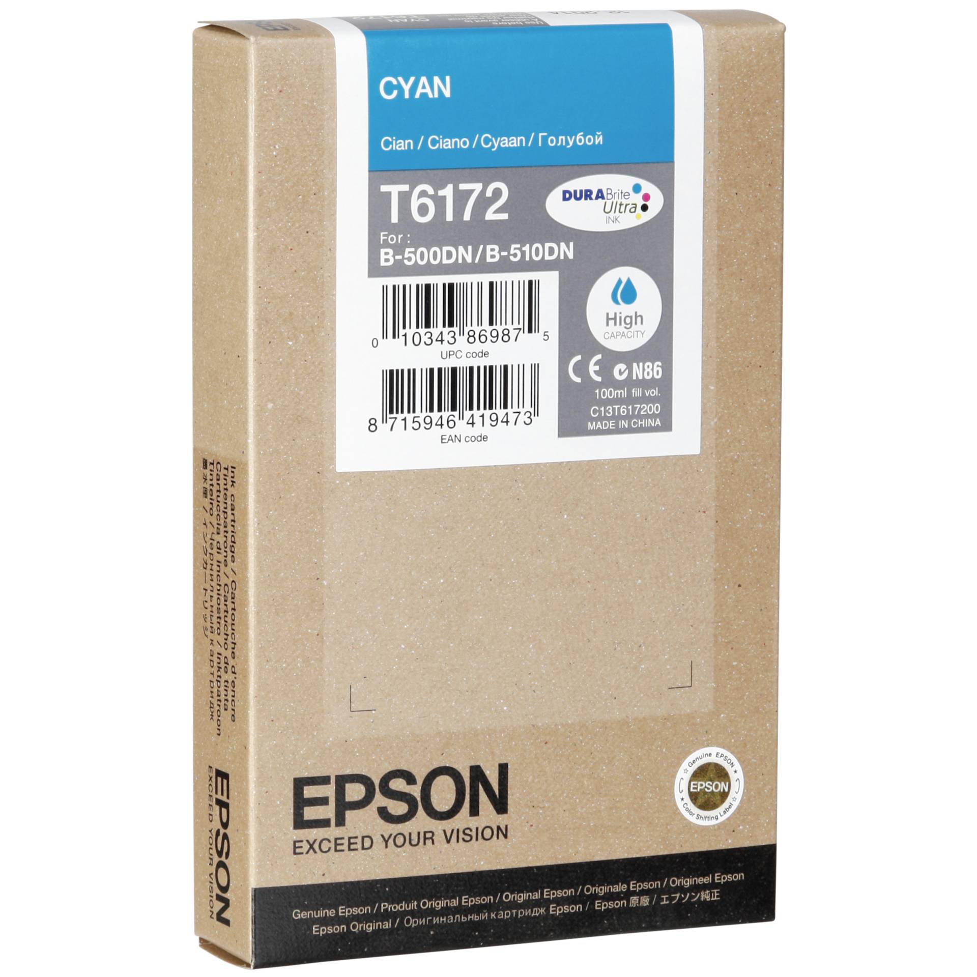 Epson cartuccia     ciano T 617 High Cap.  100 ml   T 6172
