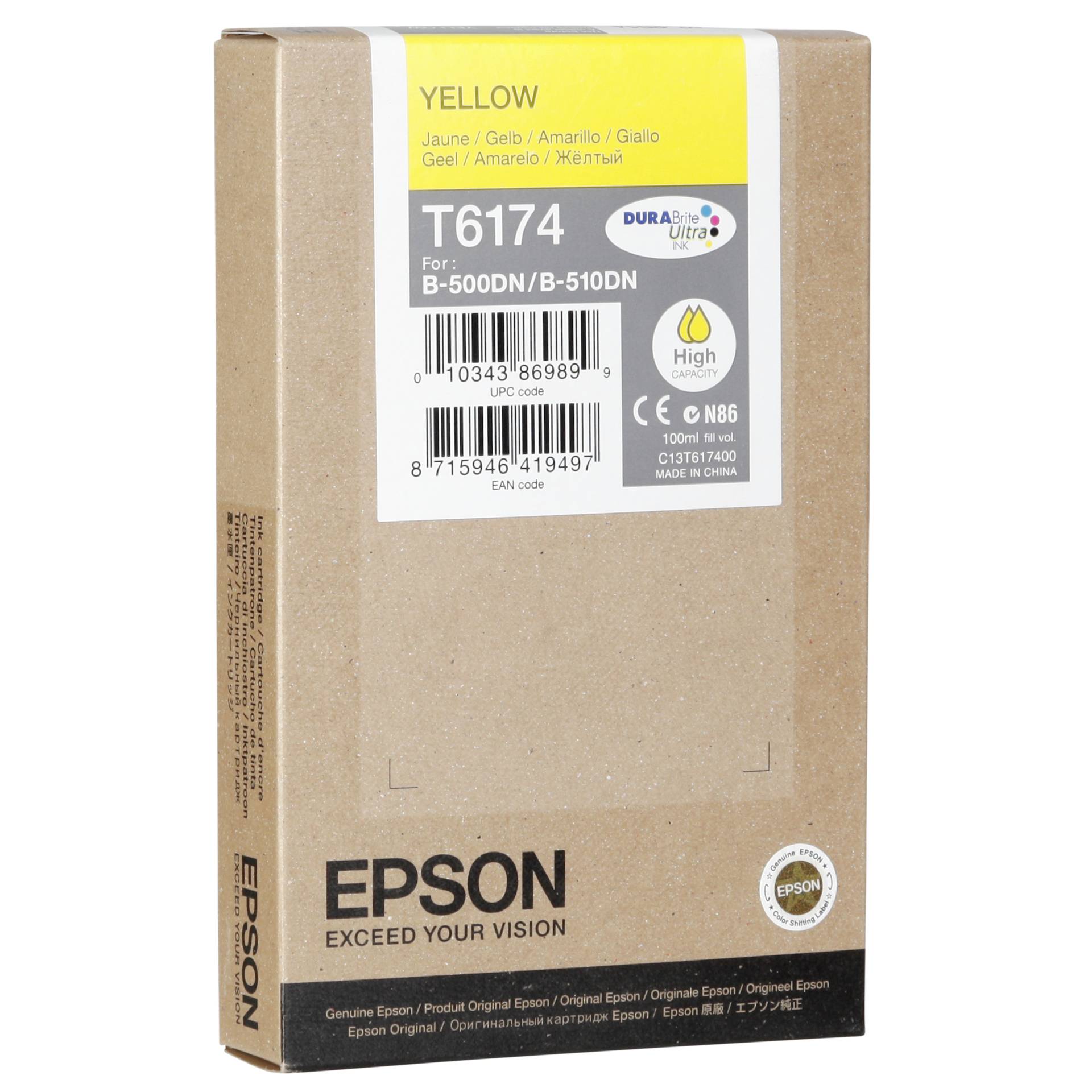 Epson cartuccia     giallo T 617 High Cap.  100 ml   T 6174