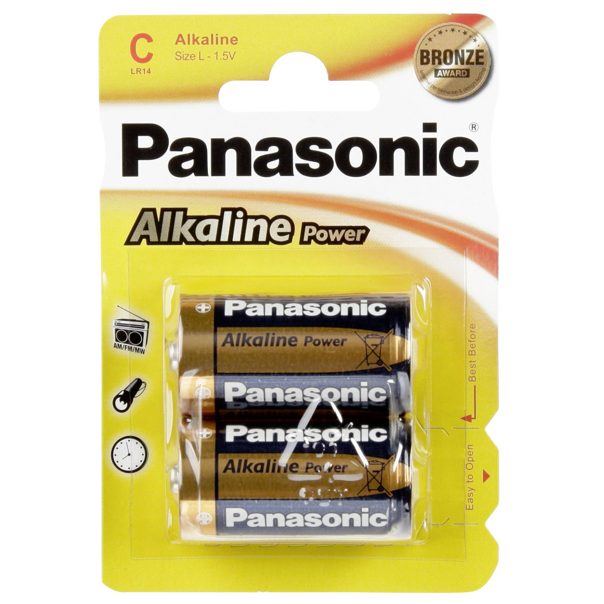 1x2 Panasonic Alkaline Power Baby C LR 14