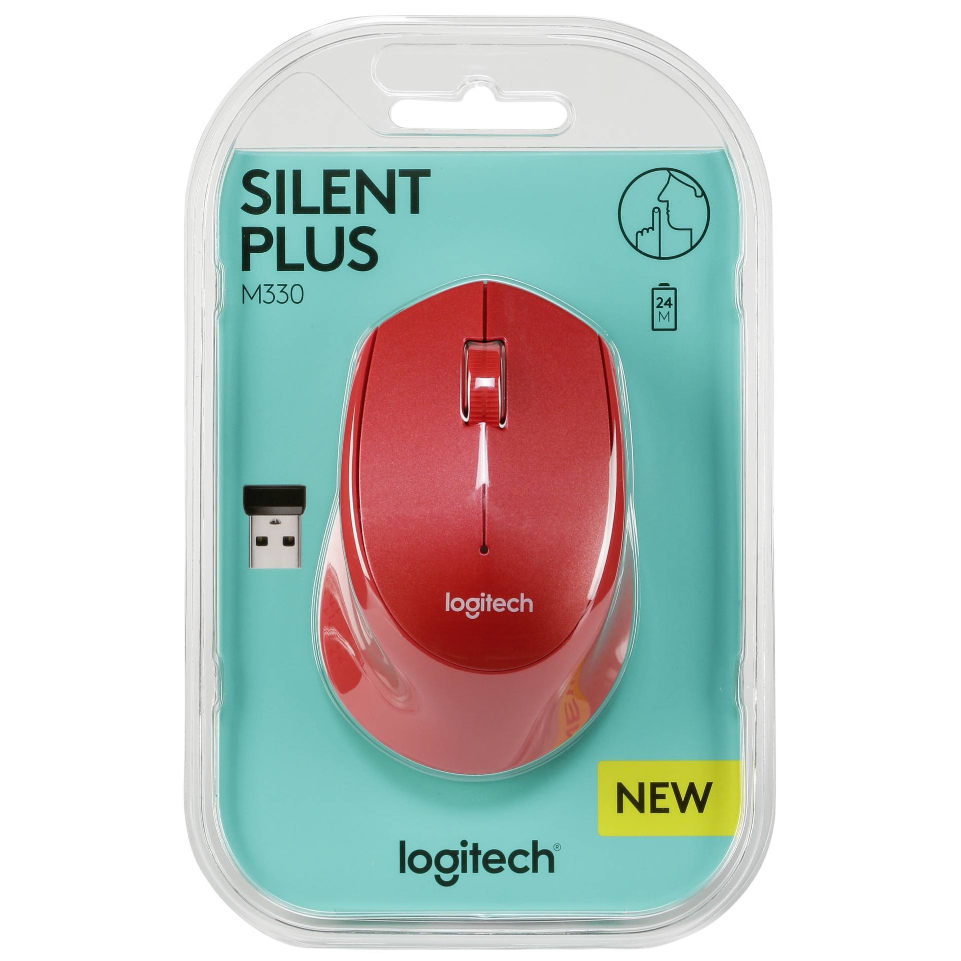 Logitech M330 Silent Plus rosso