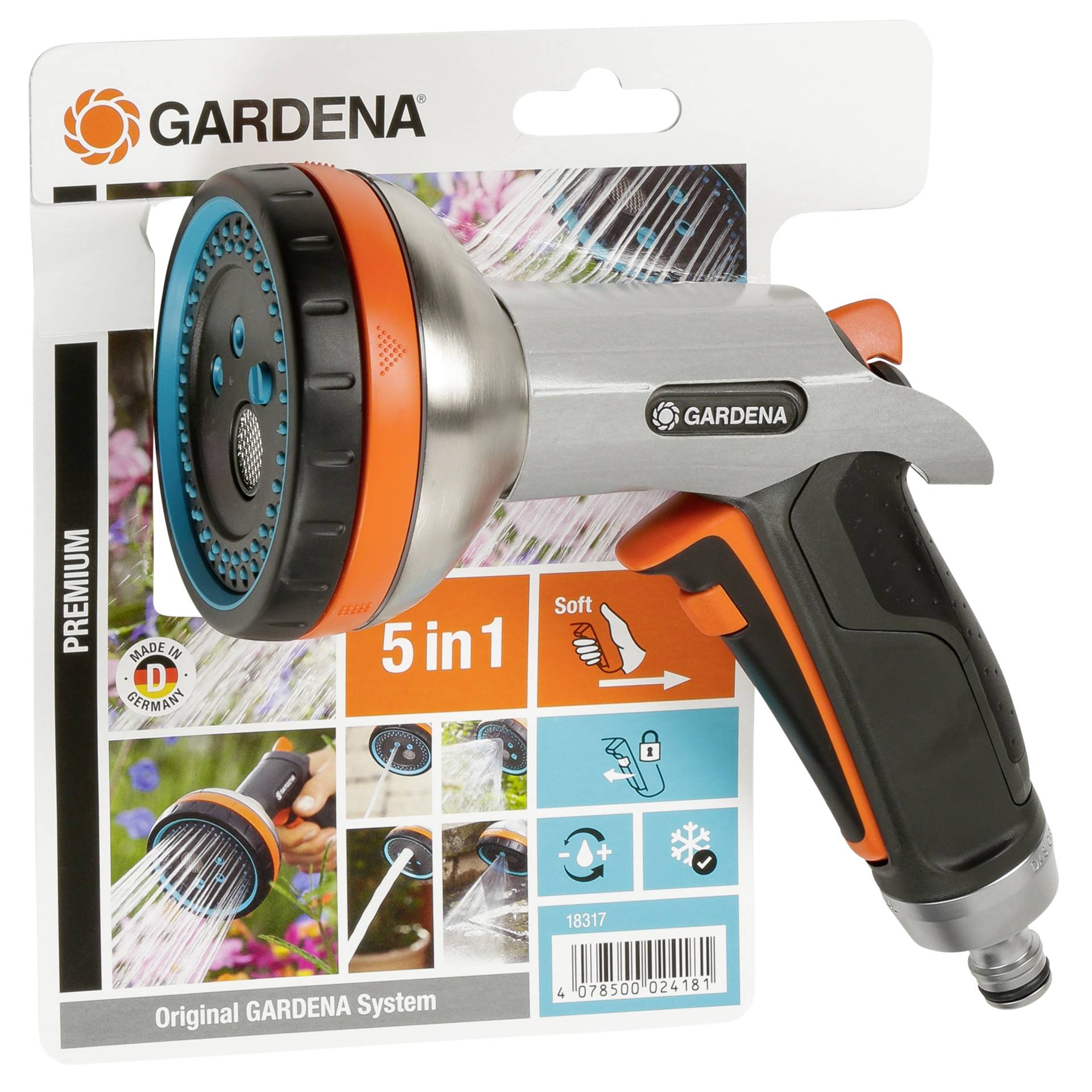 Gardena Premium lancia a doccia multifunzione