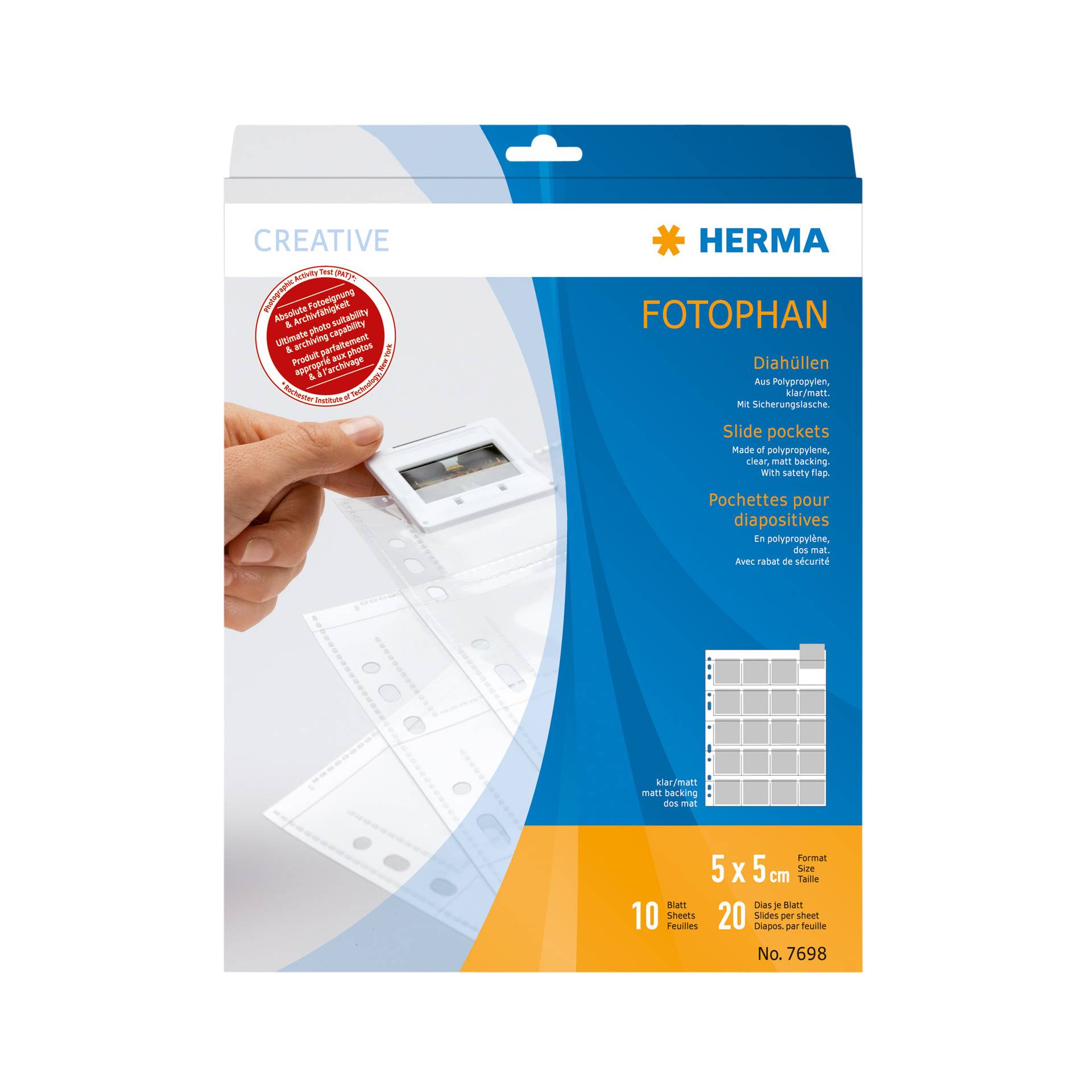 Herma Custodia dia 5x5 10 fogli chiaro/opaco