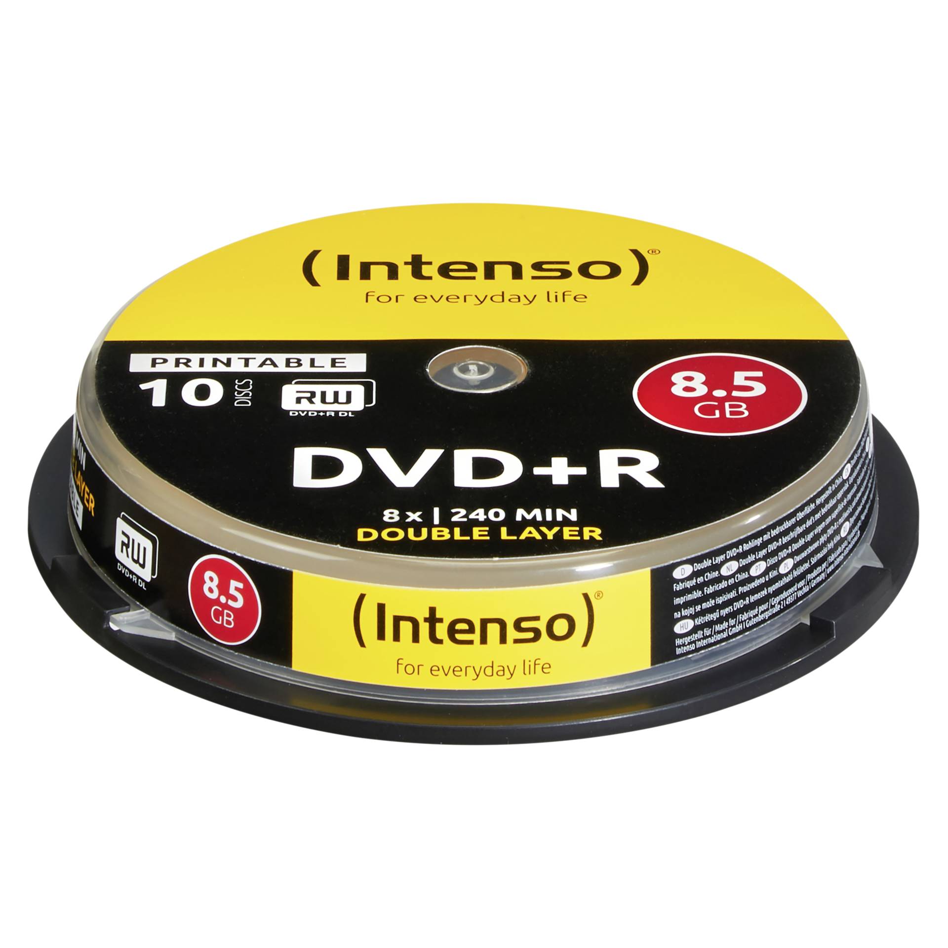 1x10 Intenso DVD+R 8,5GB 8x Speed, Double Layer printable
