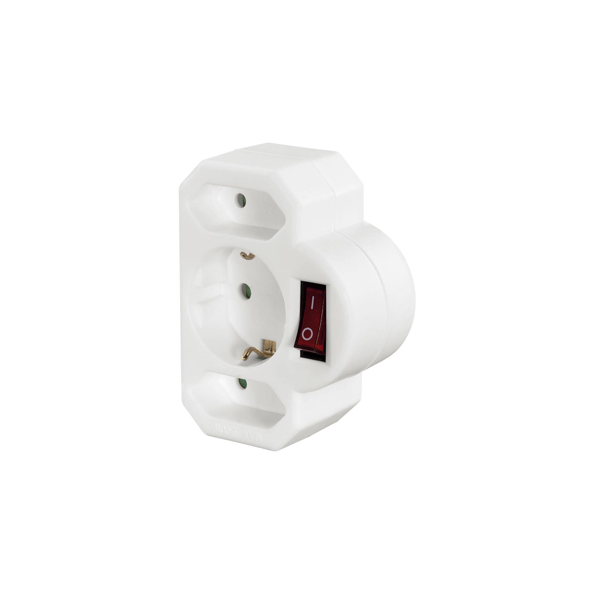 Hama Multistecker, 3-fold con Interruttore bianco