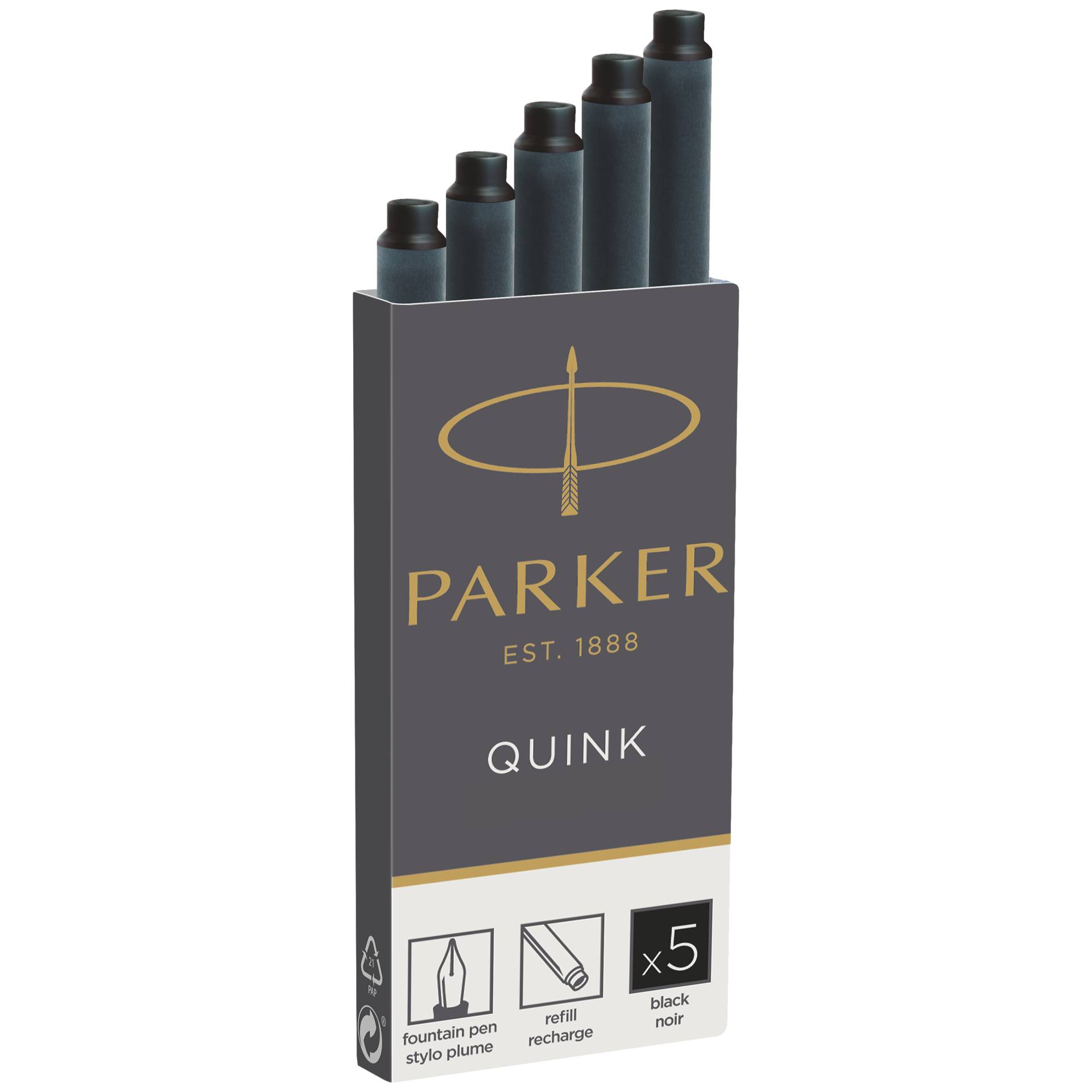 1x5 Parker cartuccia Quink nero