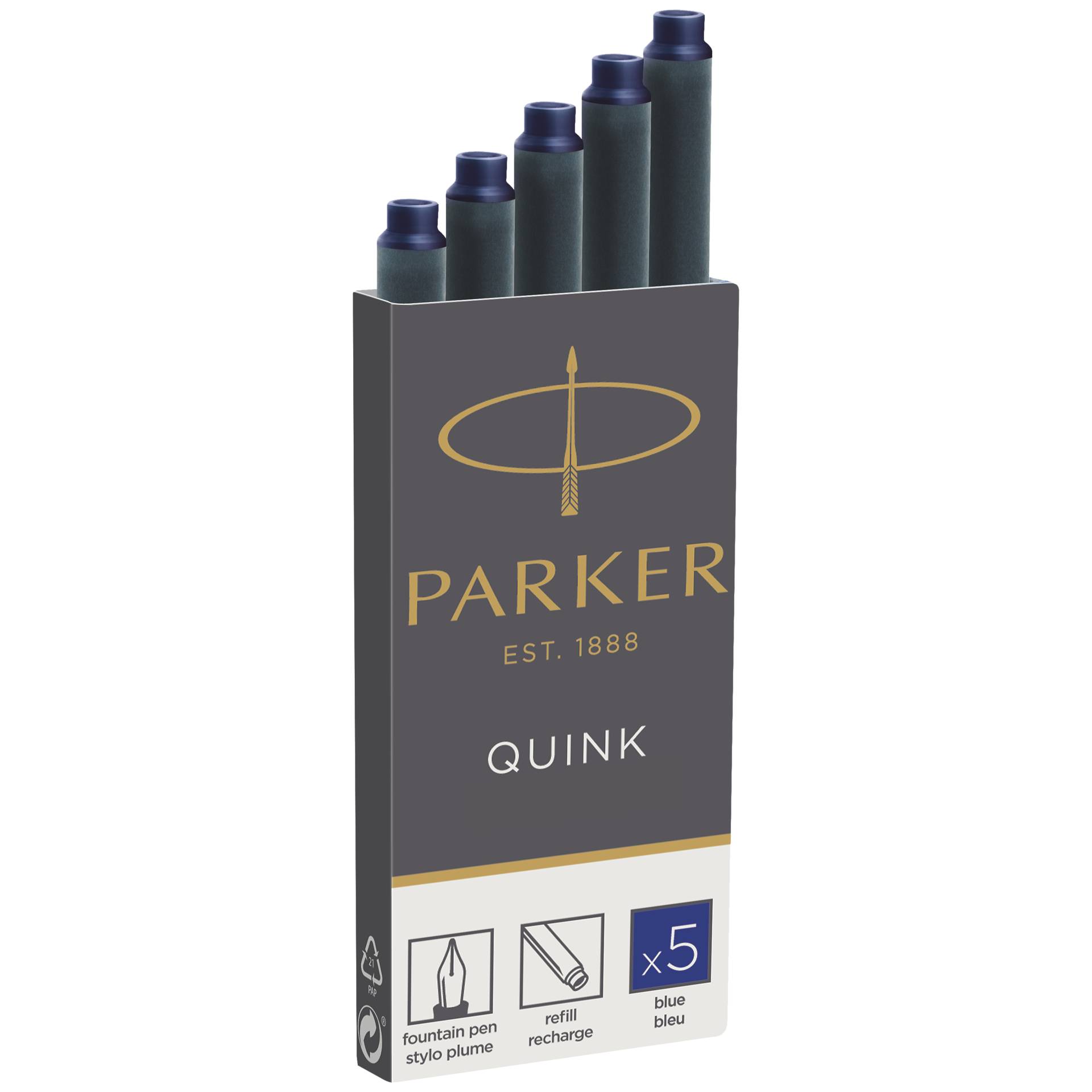 1x5 Parker cartuccia Quink blu