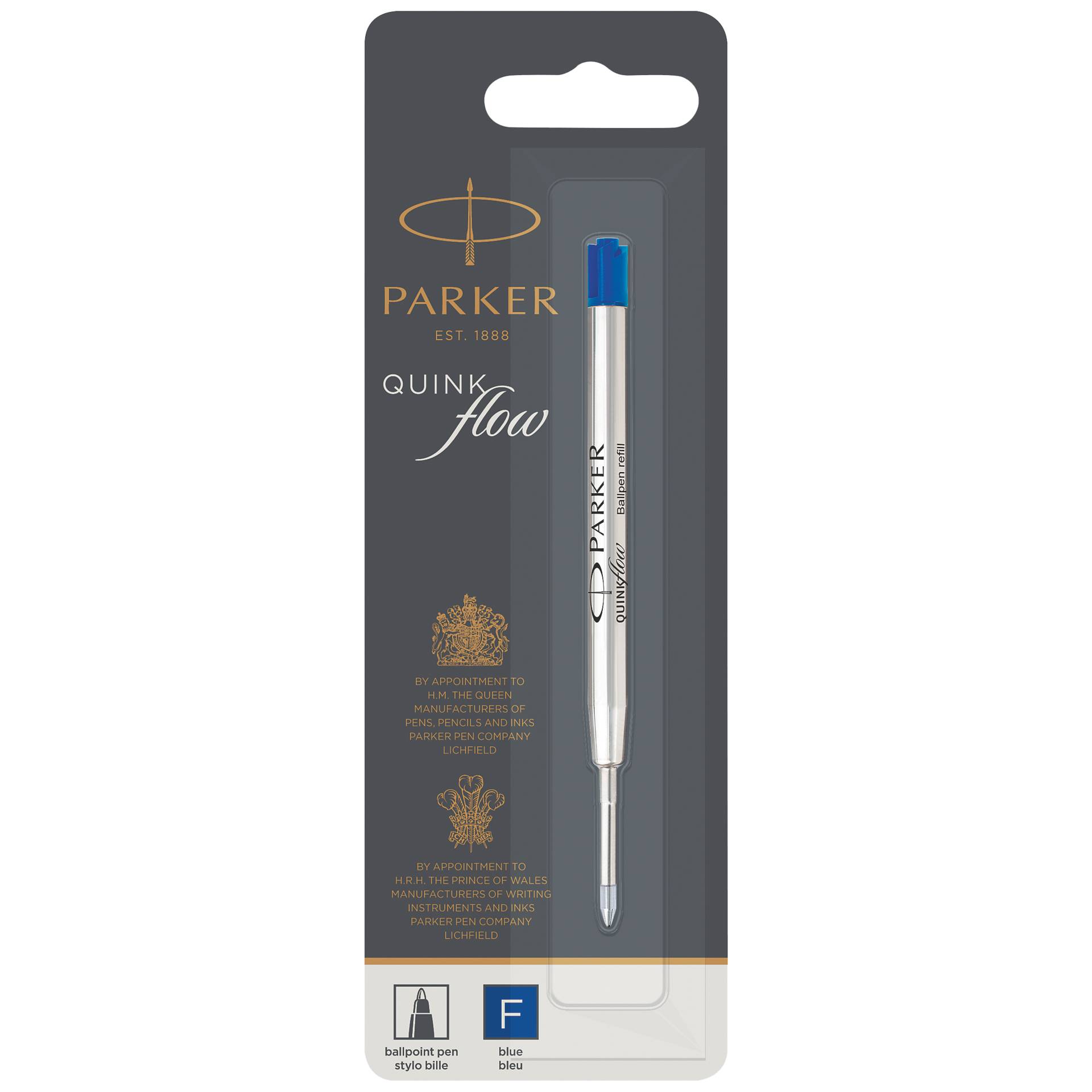 Parker Quinkflow Mine F blu penna (Blister)