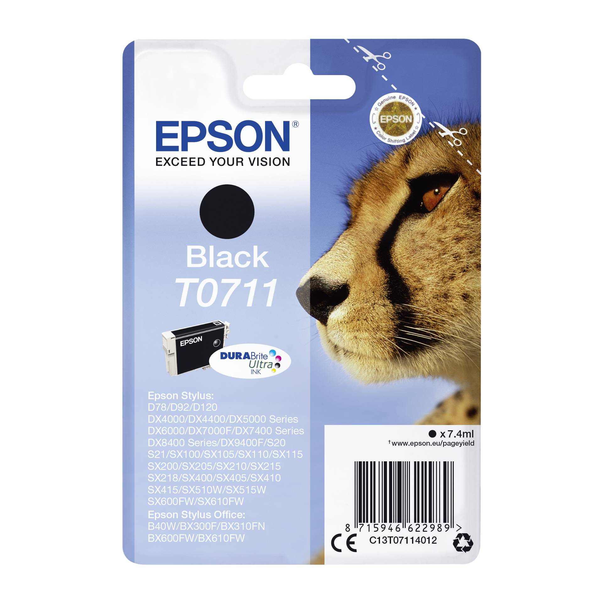 Epson cartuccia nero DURABrite T 071           T 0711