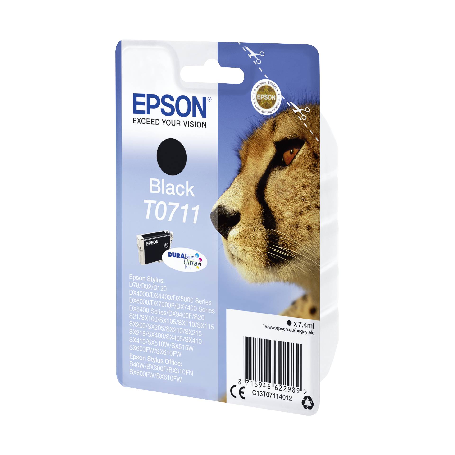 Epson cartuccia nero DURABrite T 071           T 0711