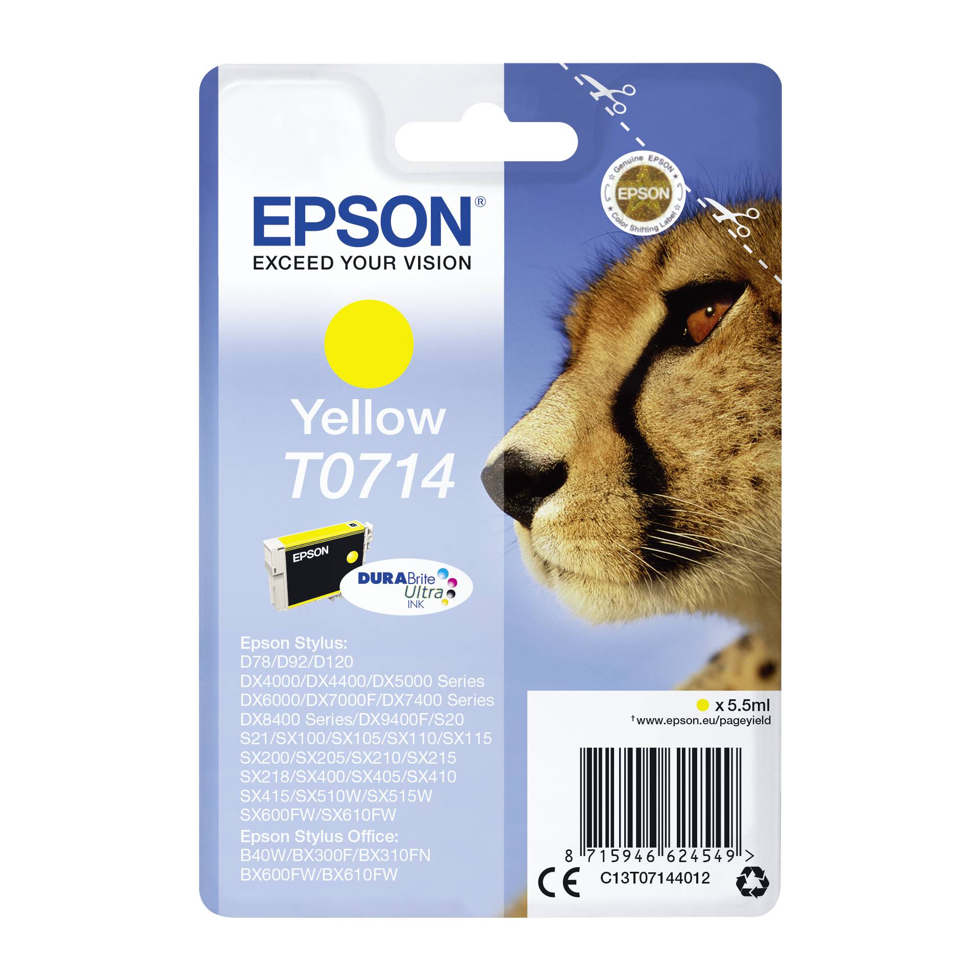 Epson cartuccia giallo DURABrite T 071           T 0714