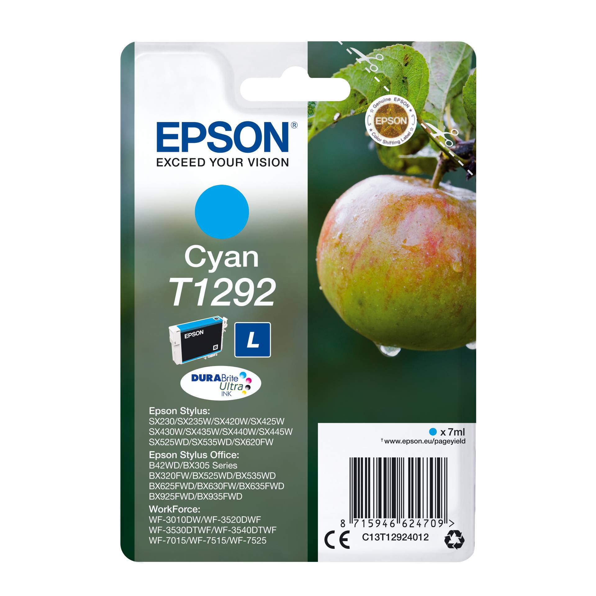 Epson cartuccia ciano DURABrite T 129           T 1292
