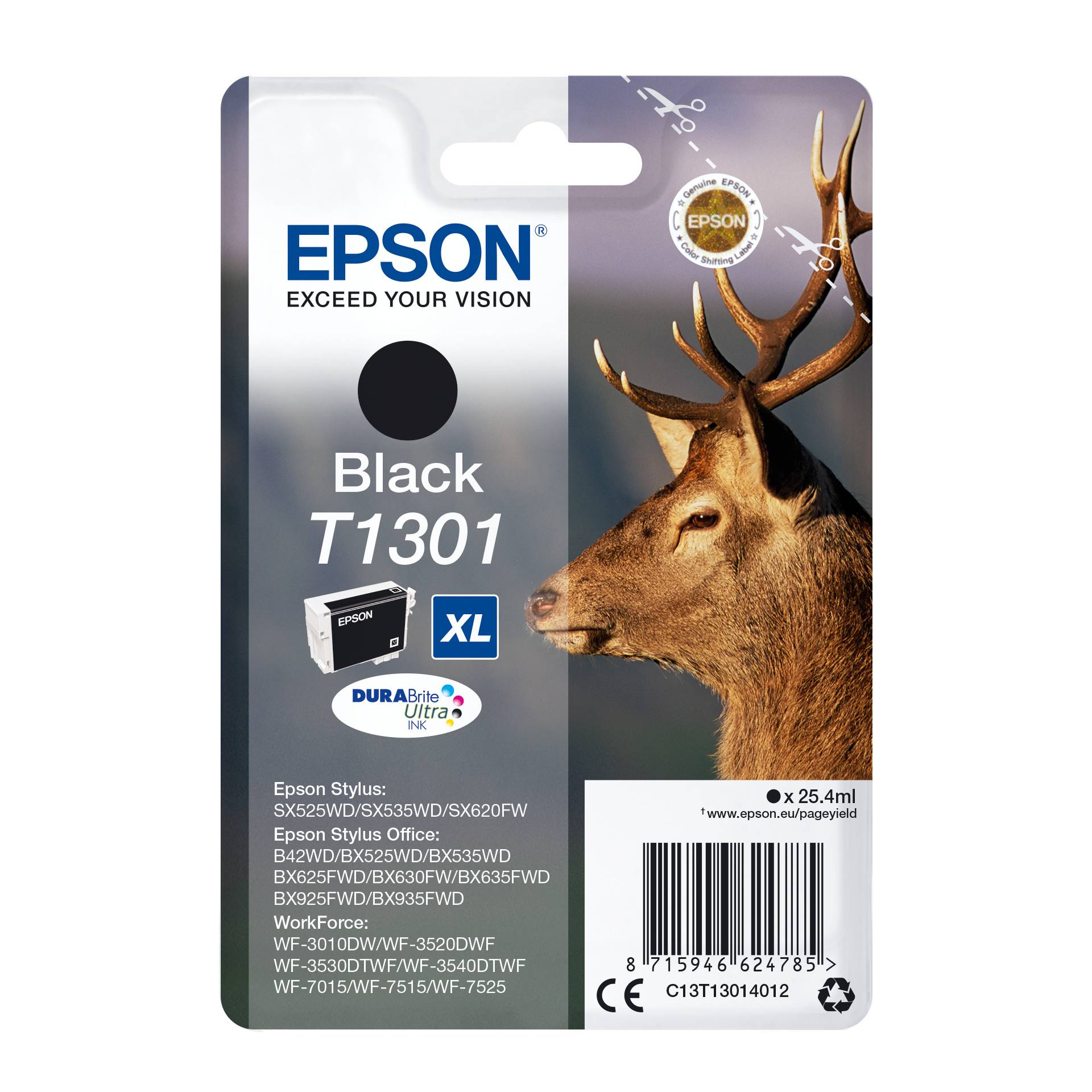 Epson cartuccia nero DURABrite T 130           T 1301