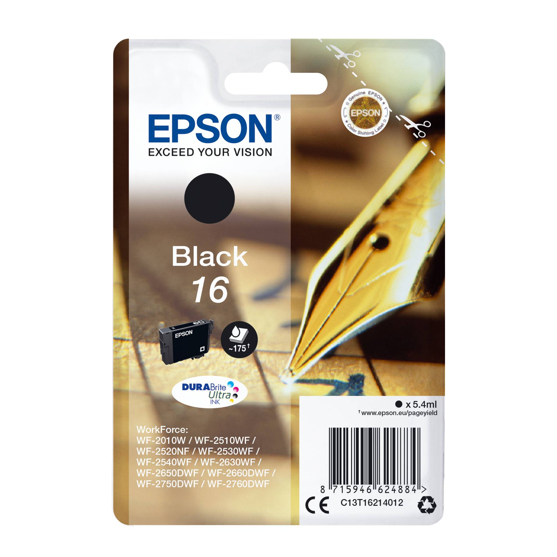 Epson cartuccia nero DURABrite Ultra T 162     T 1621