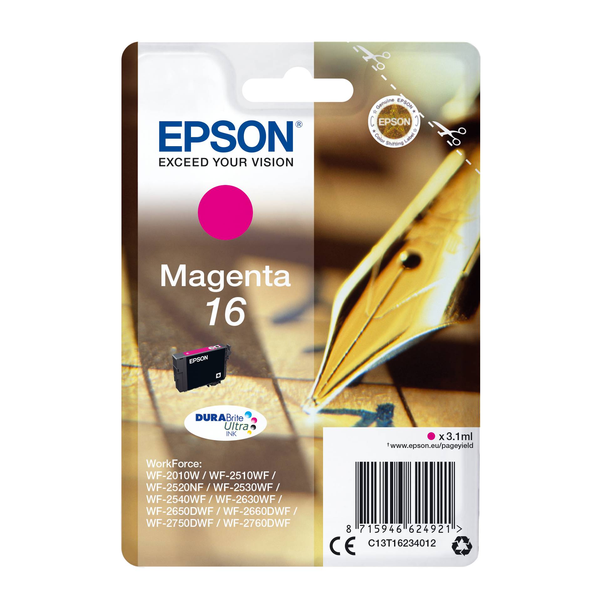 Epson cartuccia magenta DURABrite Ultra T 162     T 1623