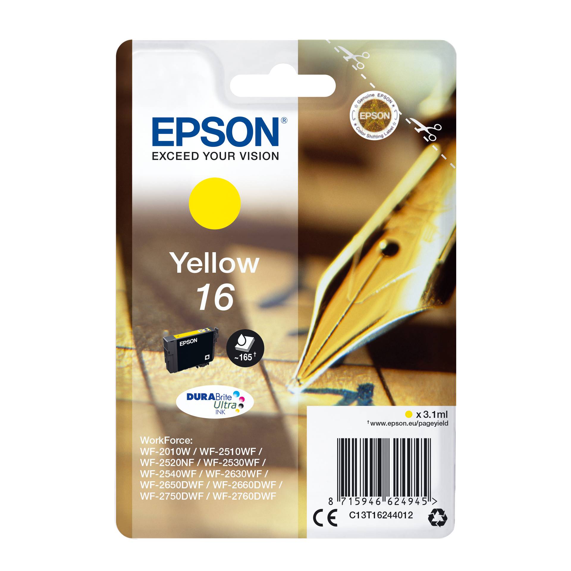Epson cartuccia giallo DURABrite Ultra T 162     T 1624