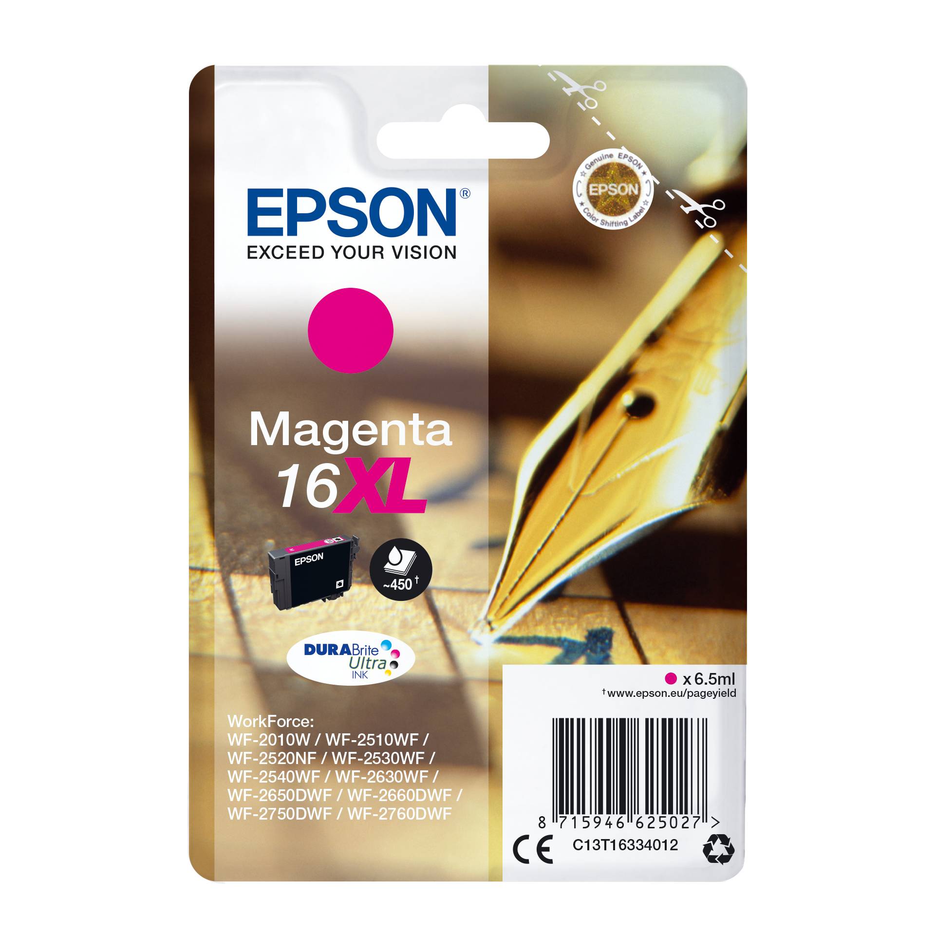 Epson cartuccia XL magenta DURABrite Ultra T 163     T 1633