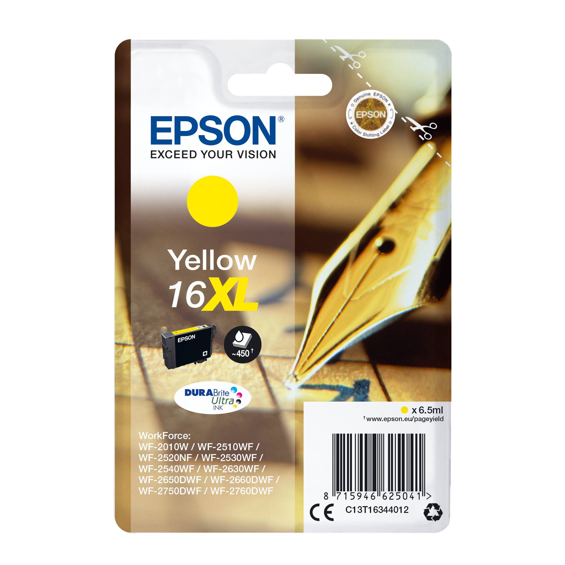 Epson cartuccia XL giallo DURABrite Ultra T 163     T 1634