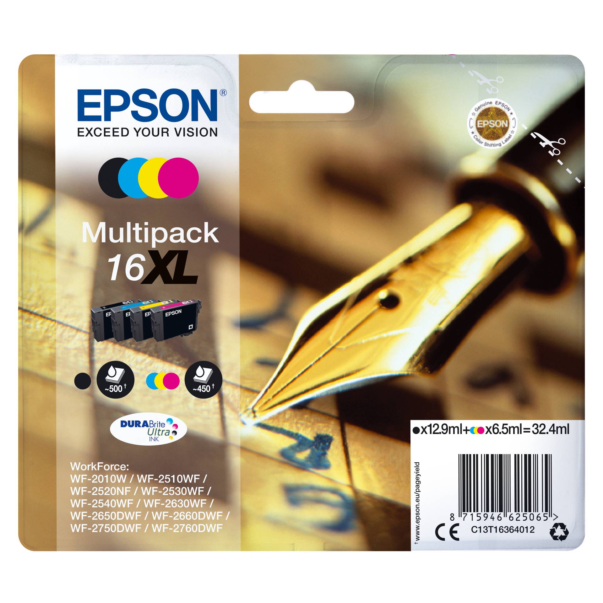Epson DURABrite Ultra XL Multipack BK/C/M/Y T 163  T 1636