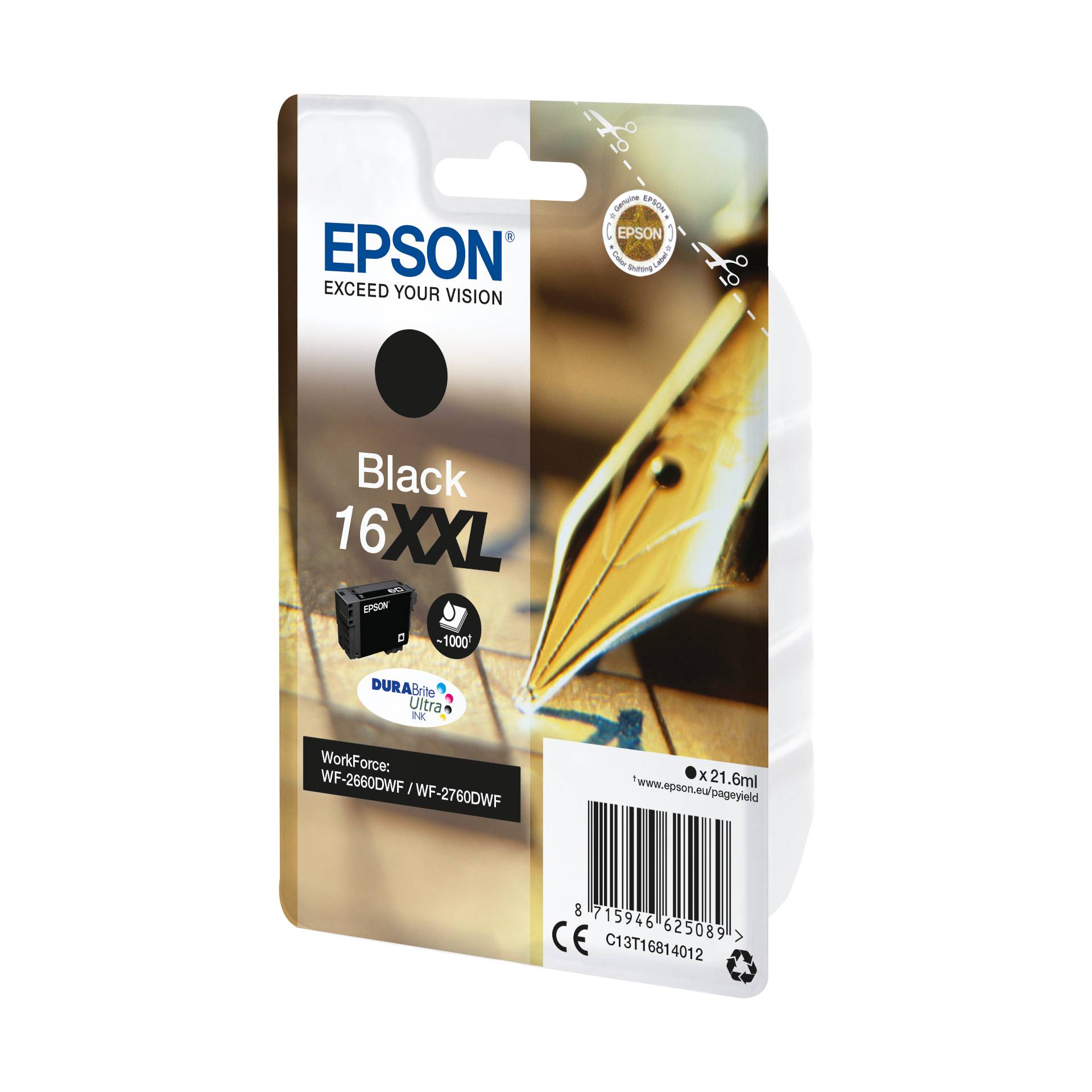 Epson cartuccia nero DURABrite Ultra XXL T 168 T 1681