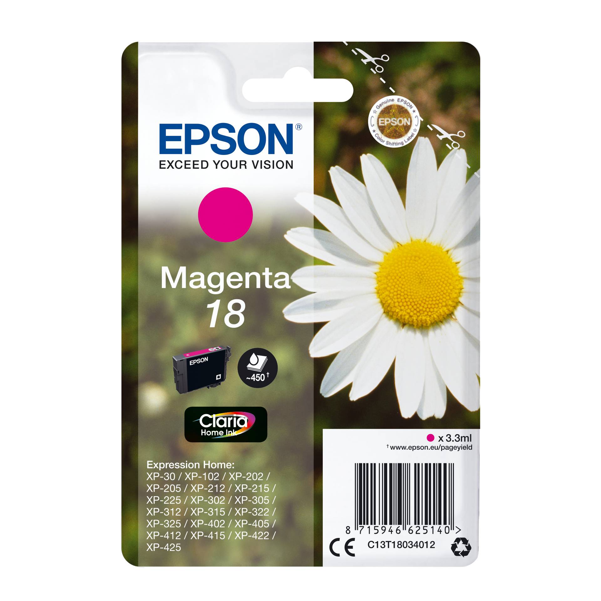 Epson cartuccia magenta Claria Home T 180         T 1803