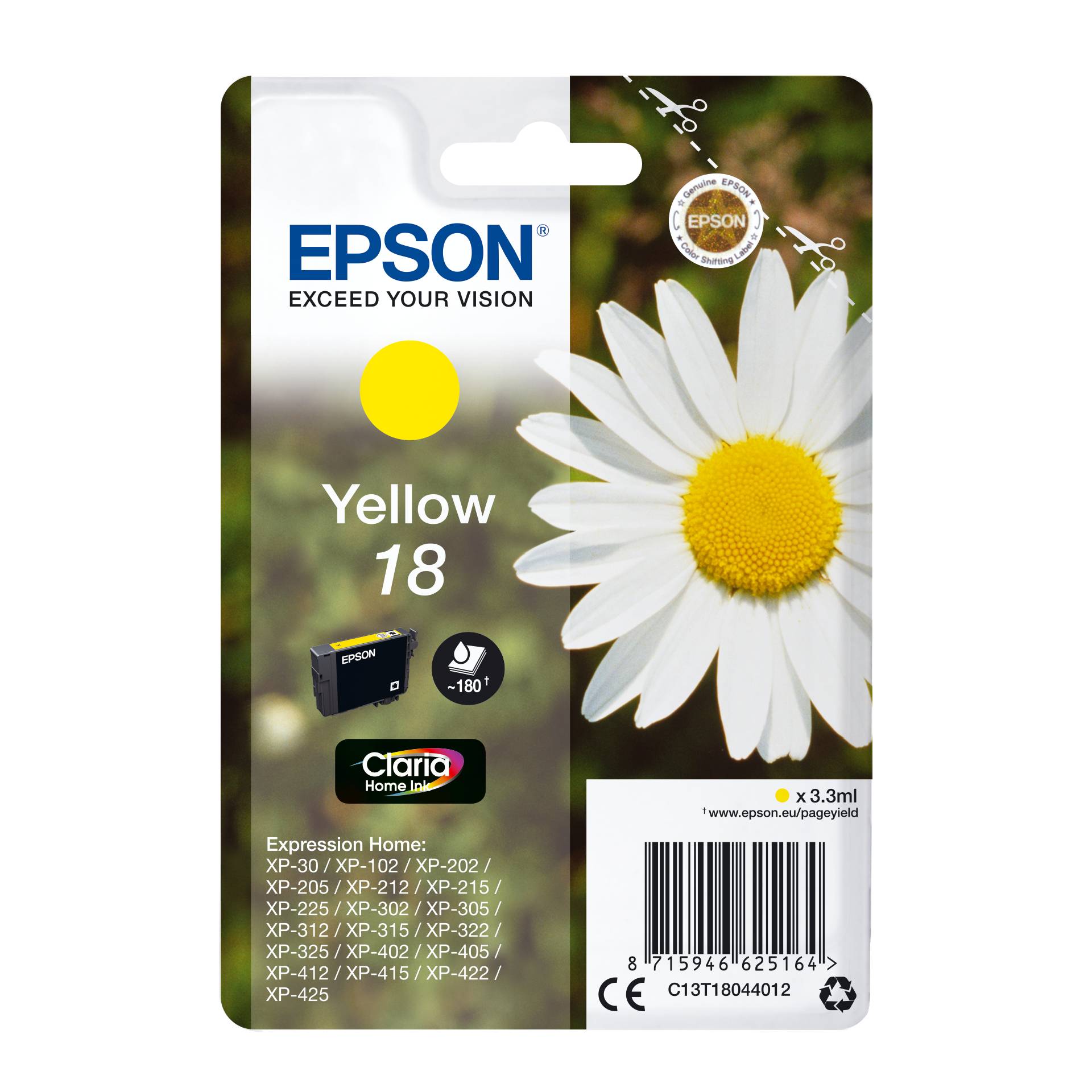 Epson cartuccia giallo Claria Home T 180         T 1804