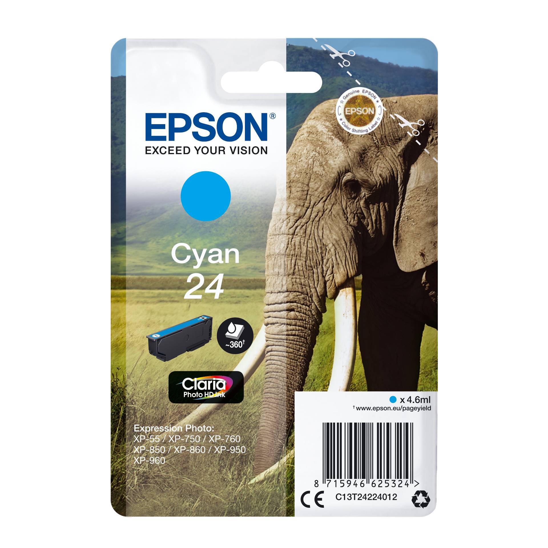 Epson cartuccia ciano Claria Photo HD T 242     T 2422