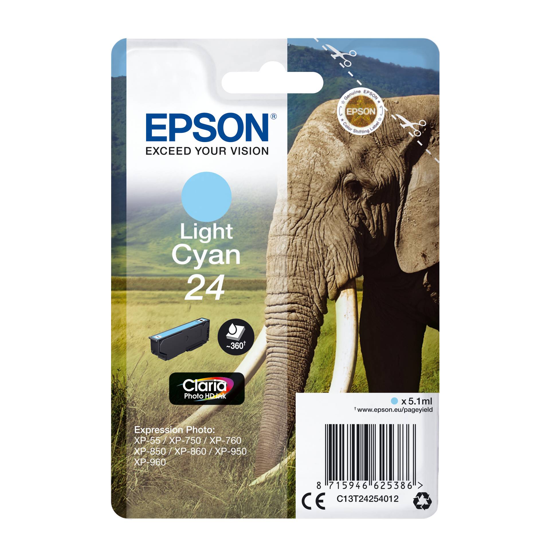 Epson cartuccia light ciano Claria Photo HD T 242     T 2425