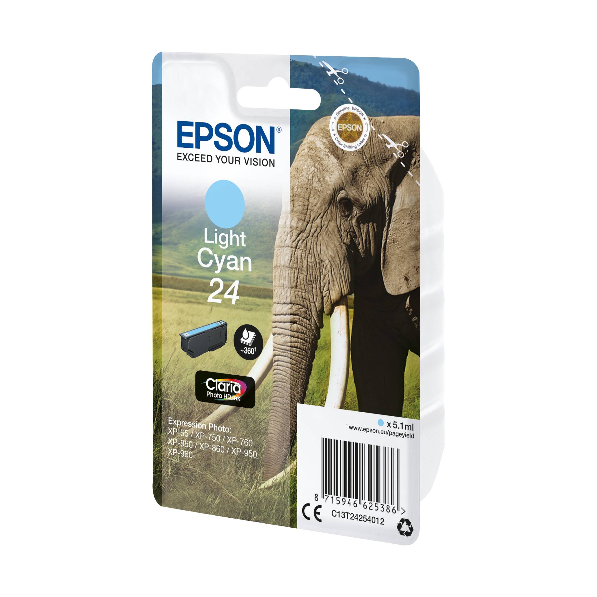 Epson cartuccia light ciano Claria Photo HD T 242     T 2425