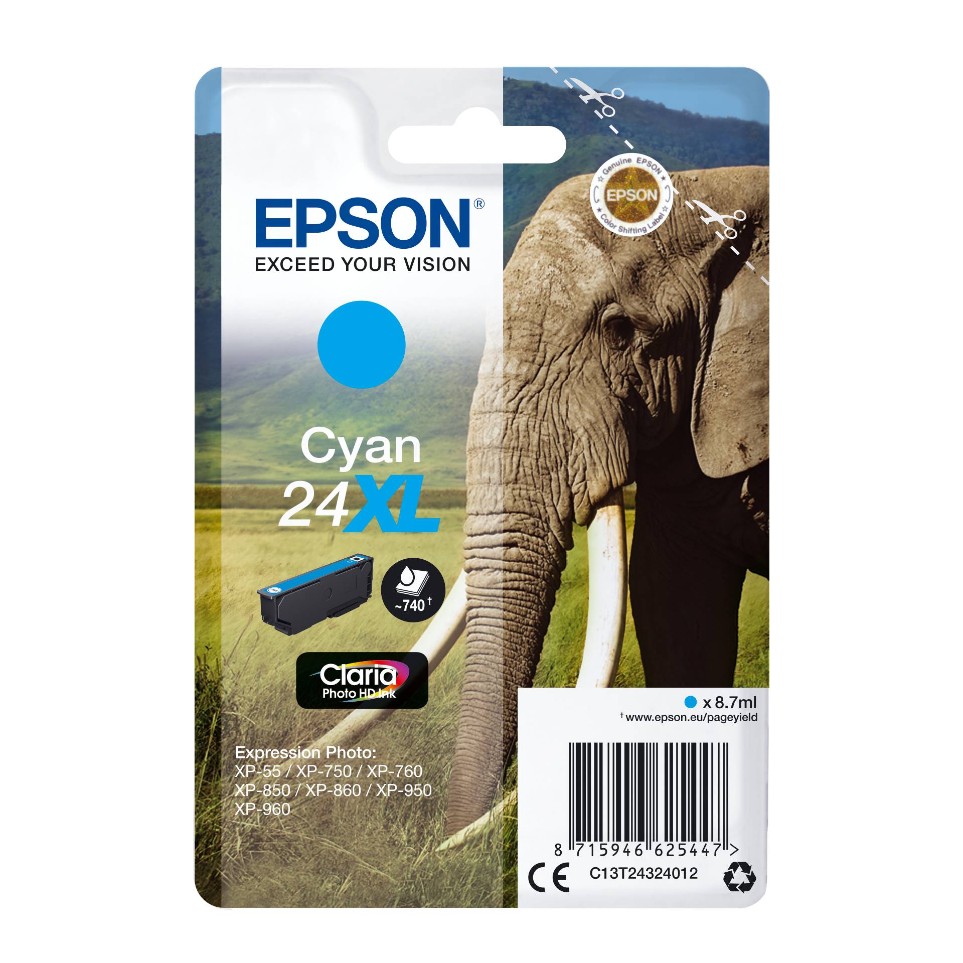 Epson cartuccia XL ciano Claria Photo HD T 243     T 2432