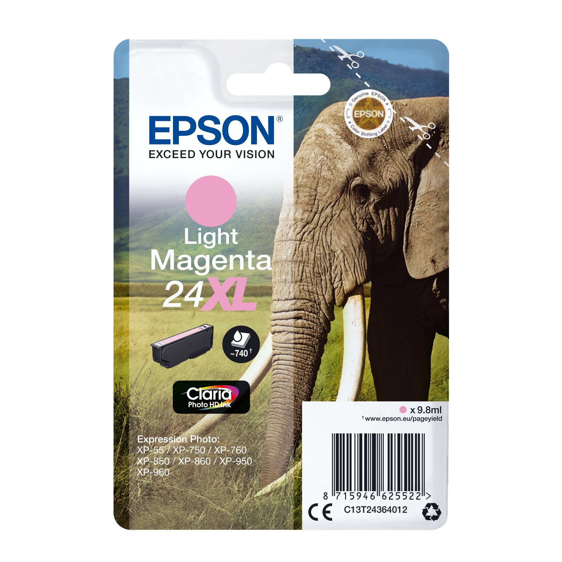 Epson cartuccia XL light magenta Claria Photo HD   T 2436