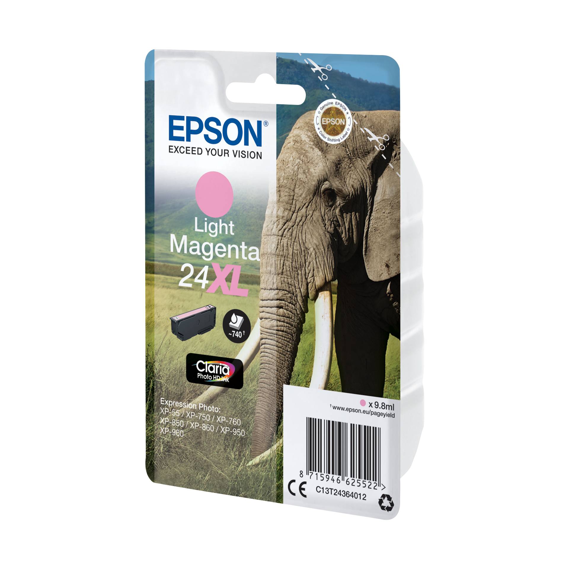 Epson cartuccia XL light magenta Claria Photo HD   T 2436