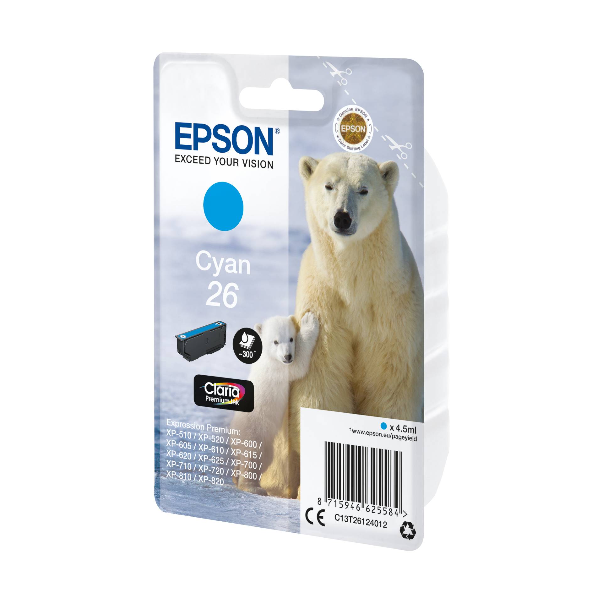 Epson cartuccia ciano Claria Premium T 261      T 2612